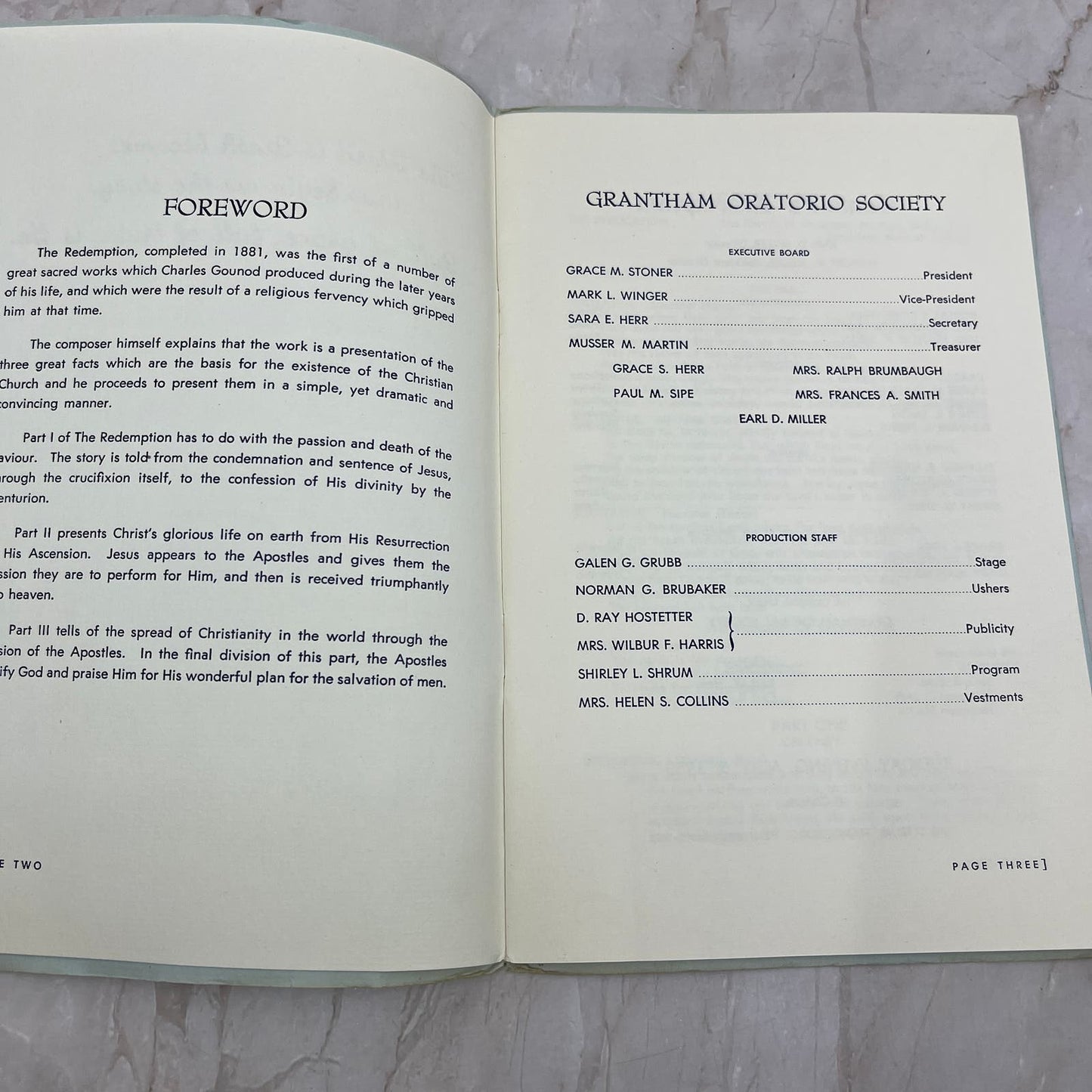 1953 The Redemption Program Charles Gounod Grantham Oratorio Society TF5-L2