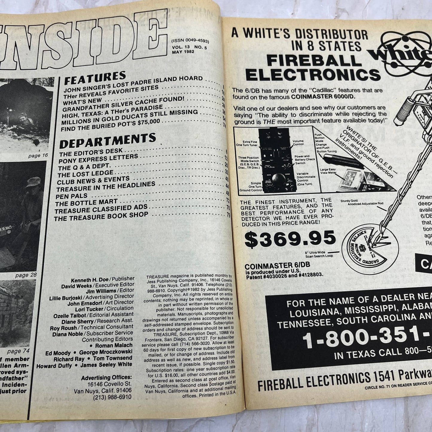 1982 May - Treasure Magazine - Treasure Hunting Metal Detecting Gold Coins M10