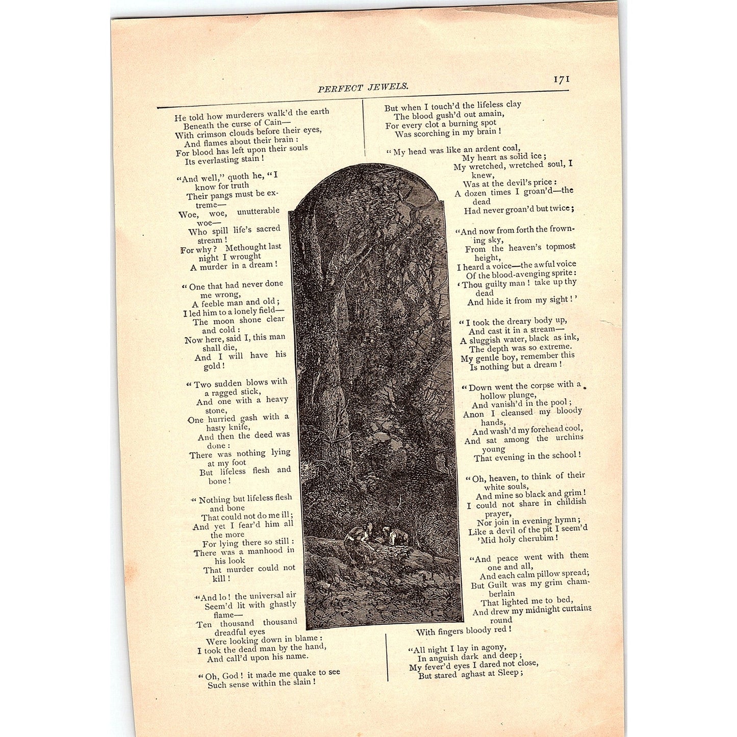 The Dream of Eugene Aram - Thomas Hood 2 Pages 1884 Poem TA5-CJ-4