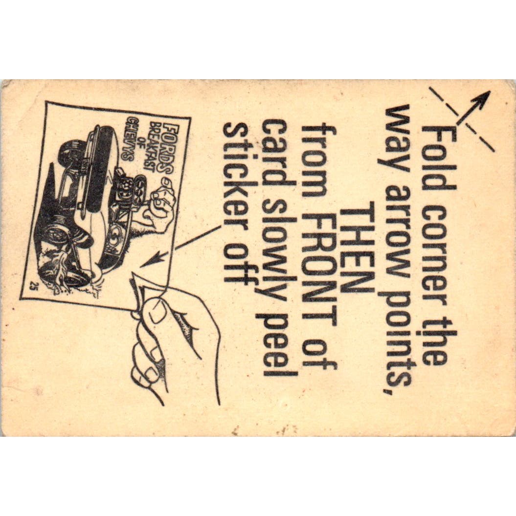 1969 Odd Rods #33 Ford Killer Donruss Sticker Card AE5