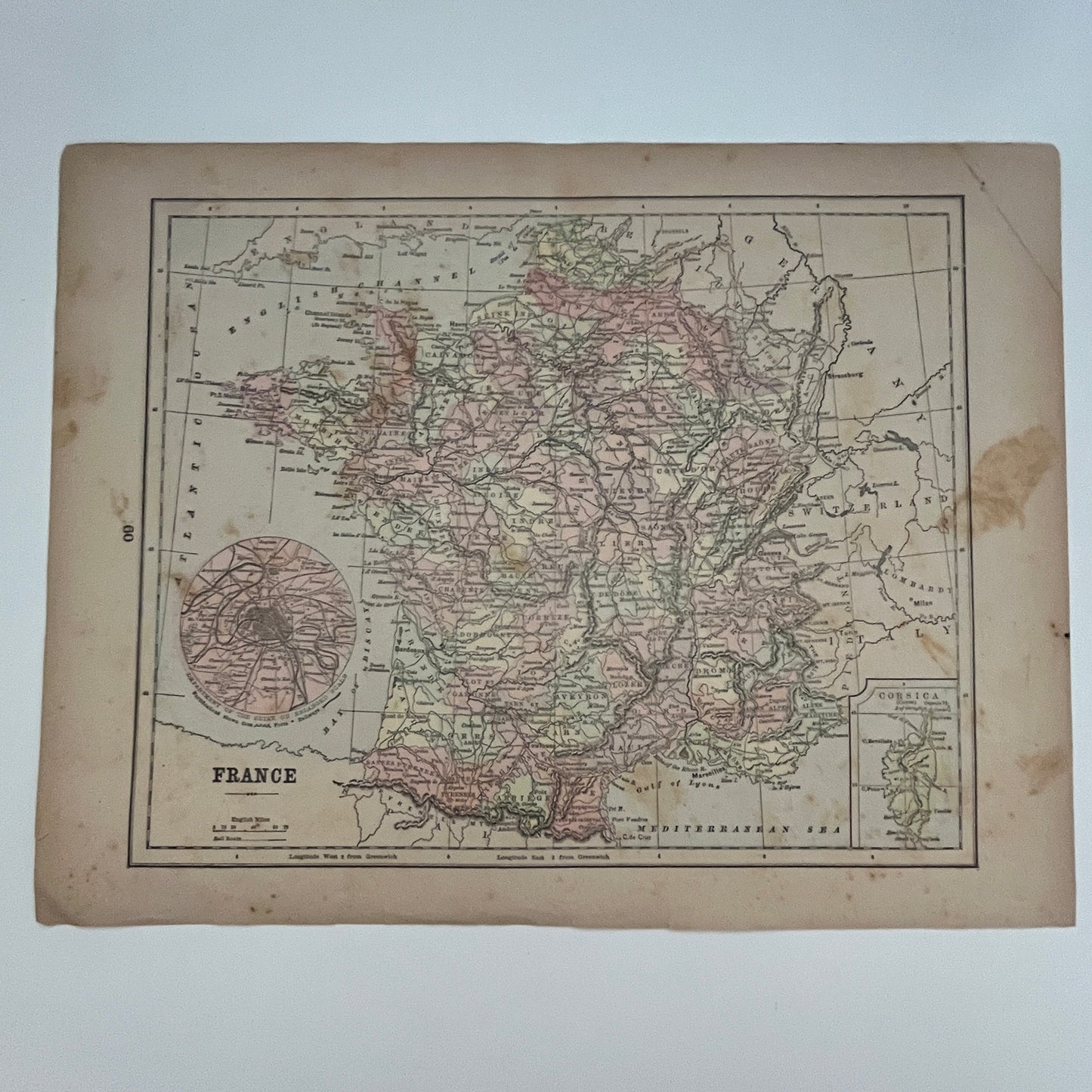 Map of Scotland and France 1894 Map SV1-6