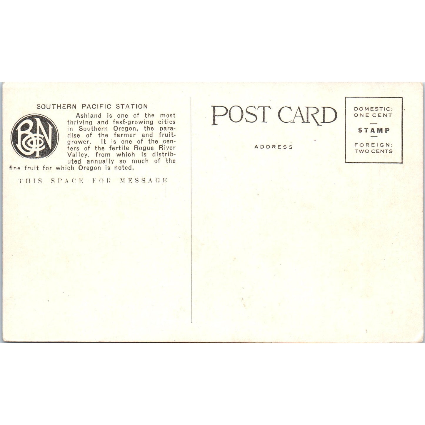 Southern Pacific Station Ashland Oregon Shasta Route Antique Postcard AF2-A4
