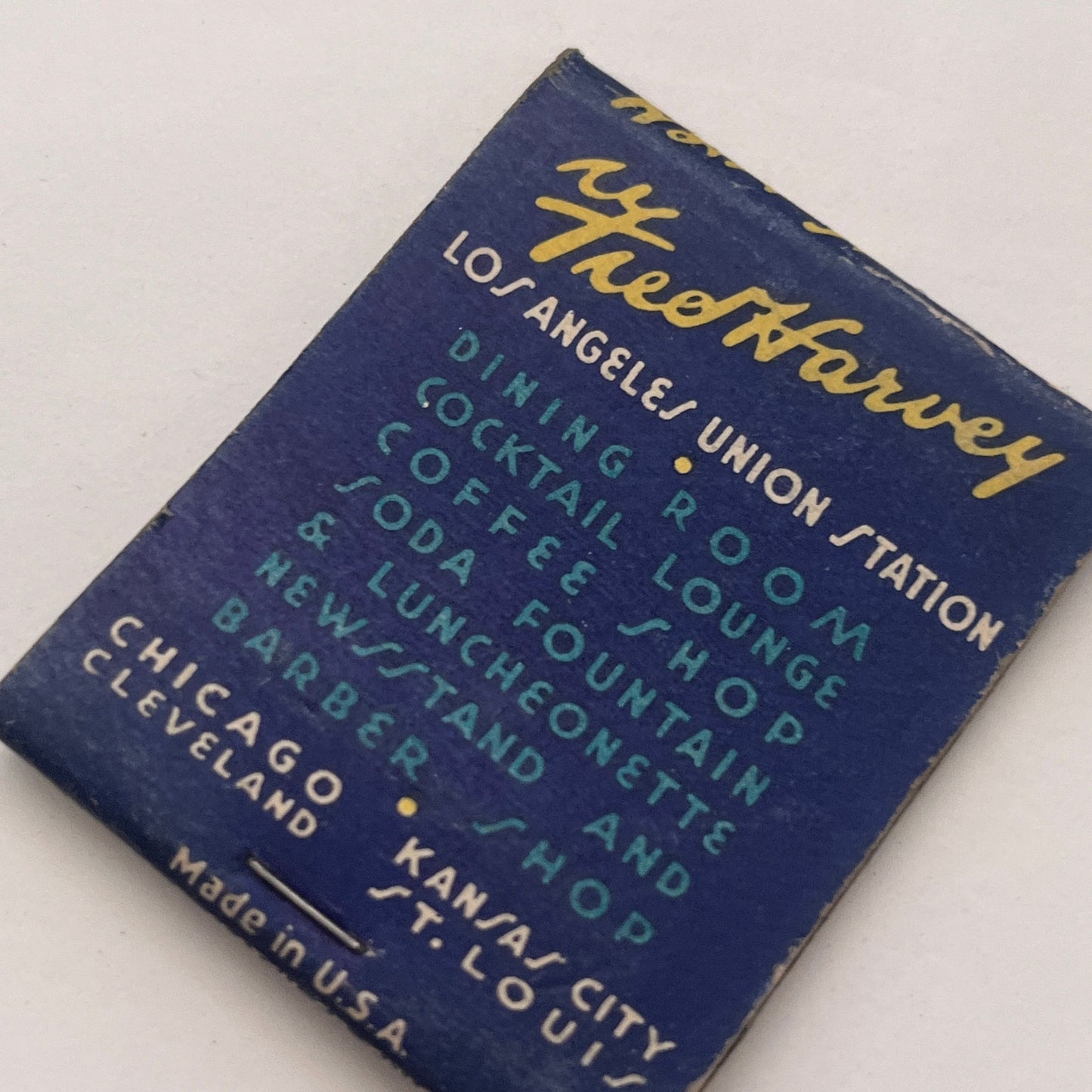 Fred Harvey Union Station Los Angeles Vintage Matchbook Cover TB8-MB2-5