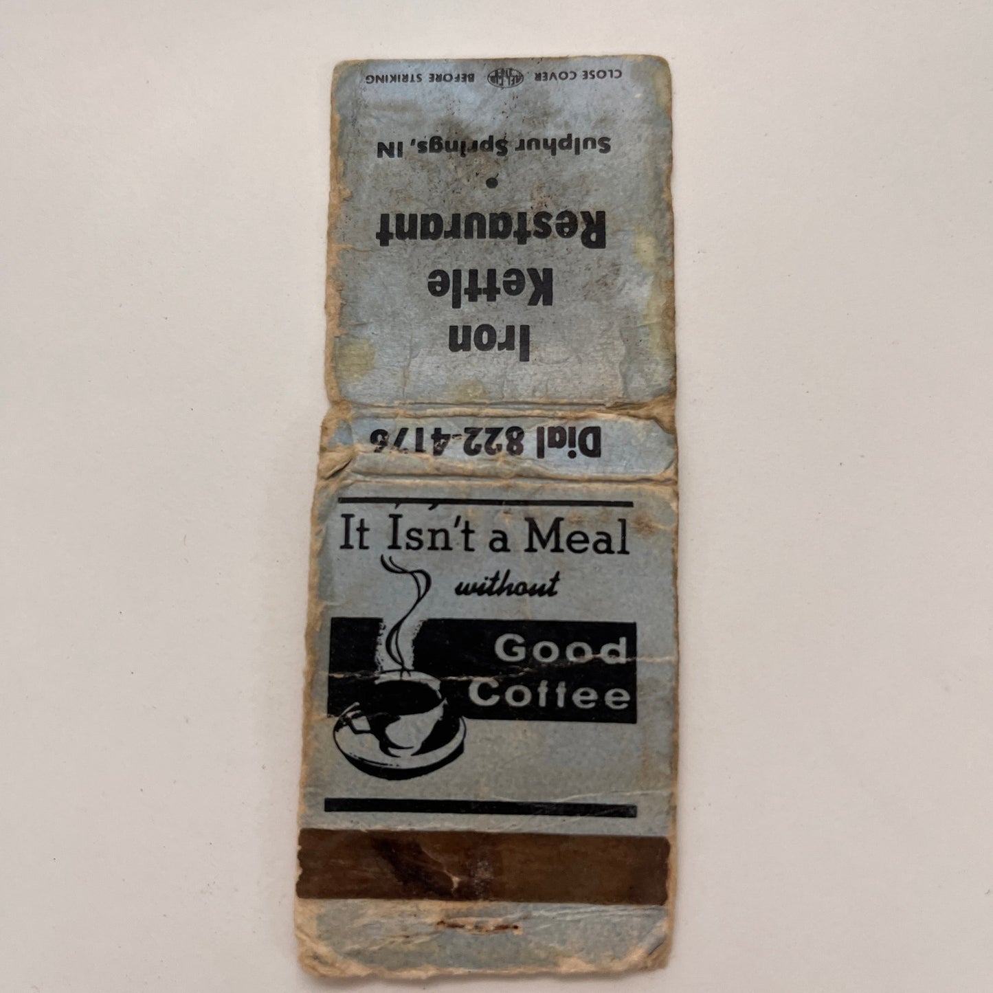 Iron Kettle Restaurant Sulphur Springs IN Vintage Matchbook TB6-MB2-15