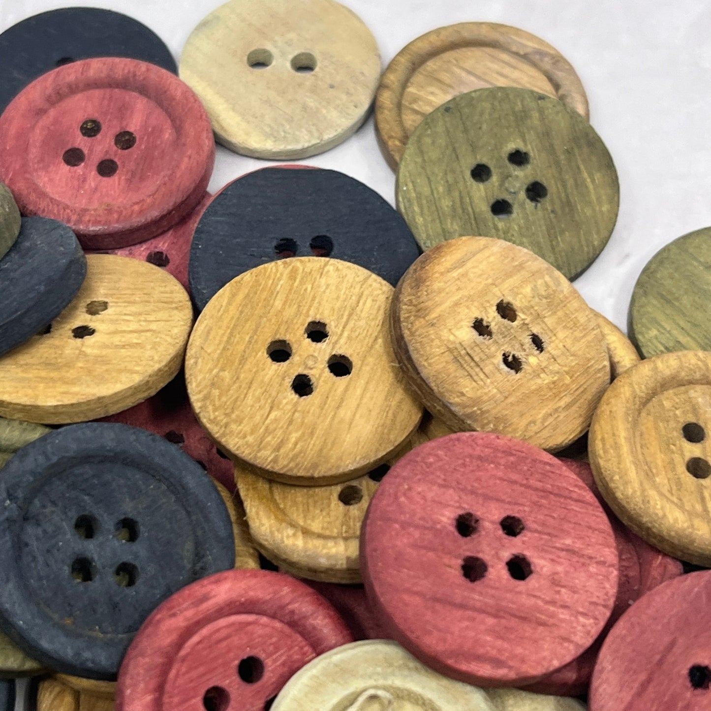 Huge Lot of Assorted Wooden Buttons Size Approx. 3/4" TC5