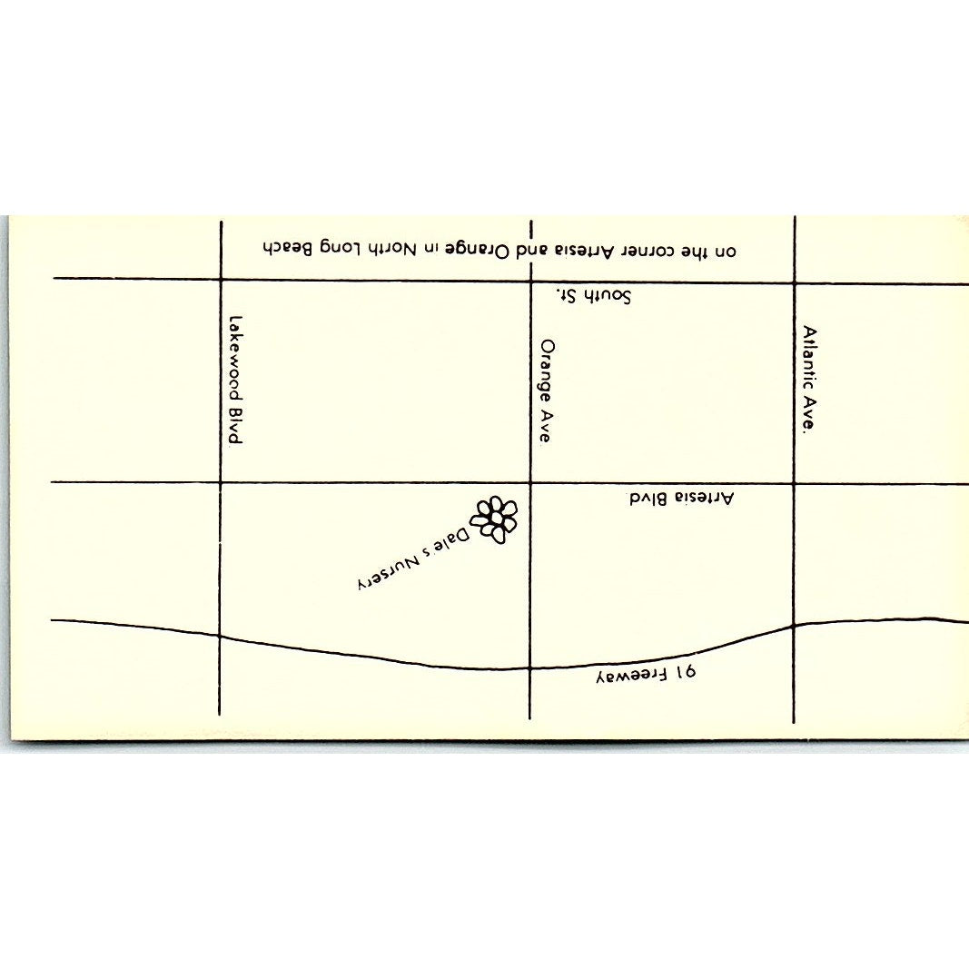 Dale's Nursery, Dale Cotterell, Long Beach, CA Vintage Business Card Sf3-B8