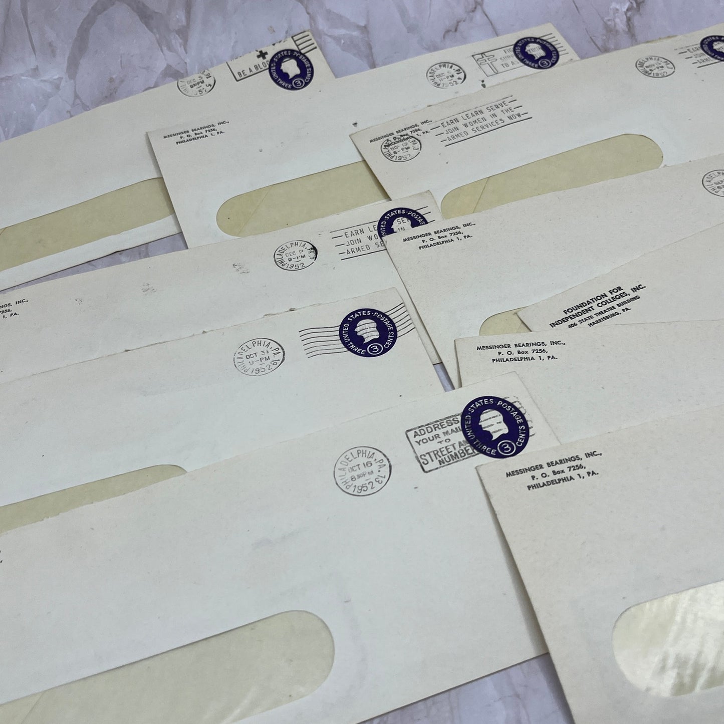1950s Huge Lot of Philadelphia Iron Works PA Postal Cover Envelopes TG7-EB1