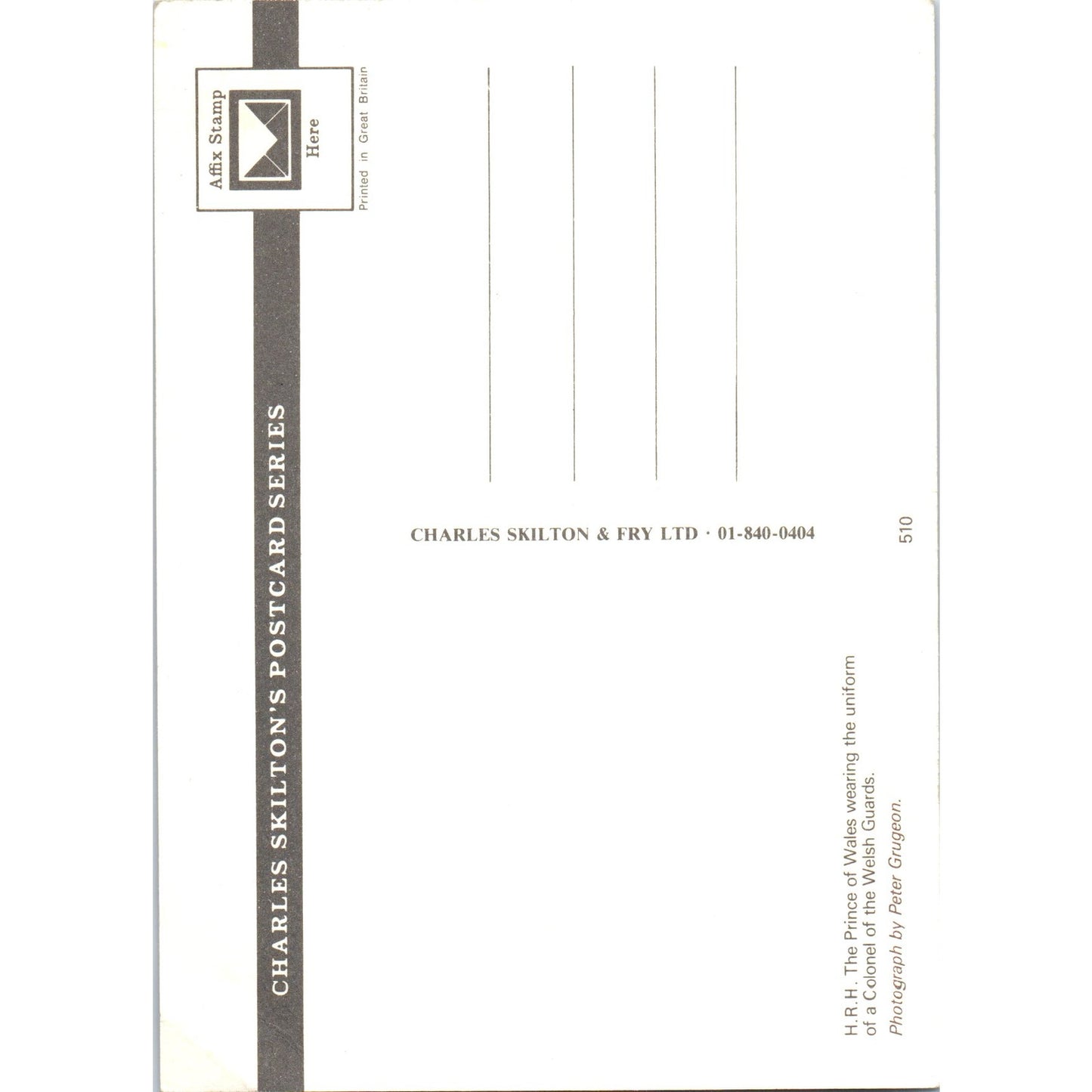 1980s Prince Charles of Wales Great Britain 4x6 Original Postcard PD1