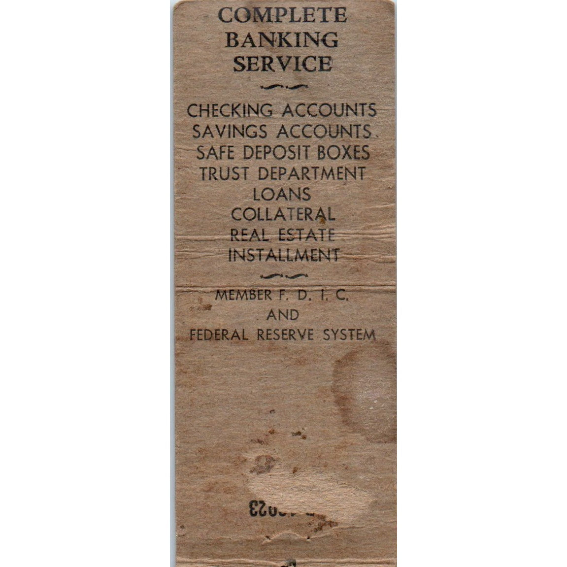 The First National Bank of Peoria IL Vintage Matchbook Cover SD2-Y8