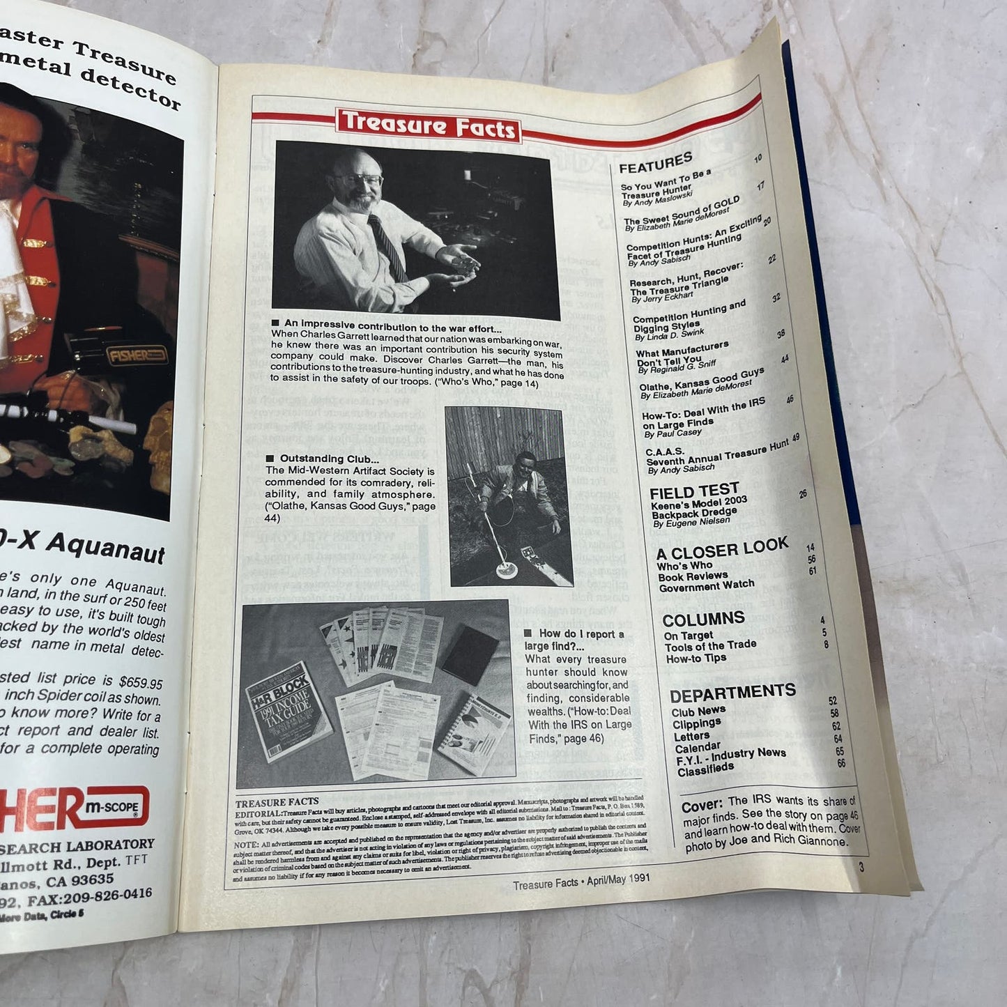 1991 Apr/May - Treasure Facts Magazine - Treasure Hunting Metal Detecting M17
