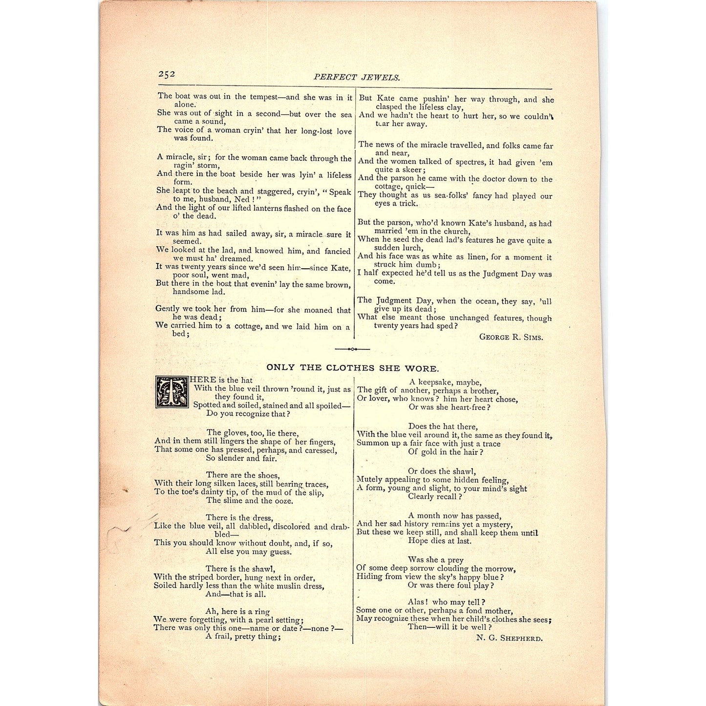 The Face Against the Pane Aldrich, In The Harbor Sims 3 Pages 1884 Poem TA5-CJ-4