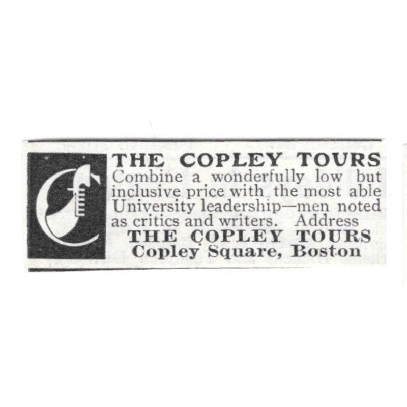 The Copley Tours Copley Square Boston 1903 Ad AF8-S39
