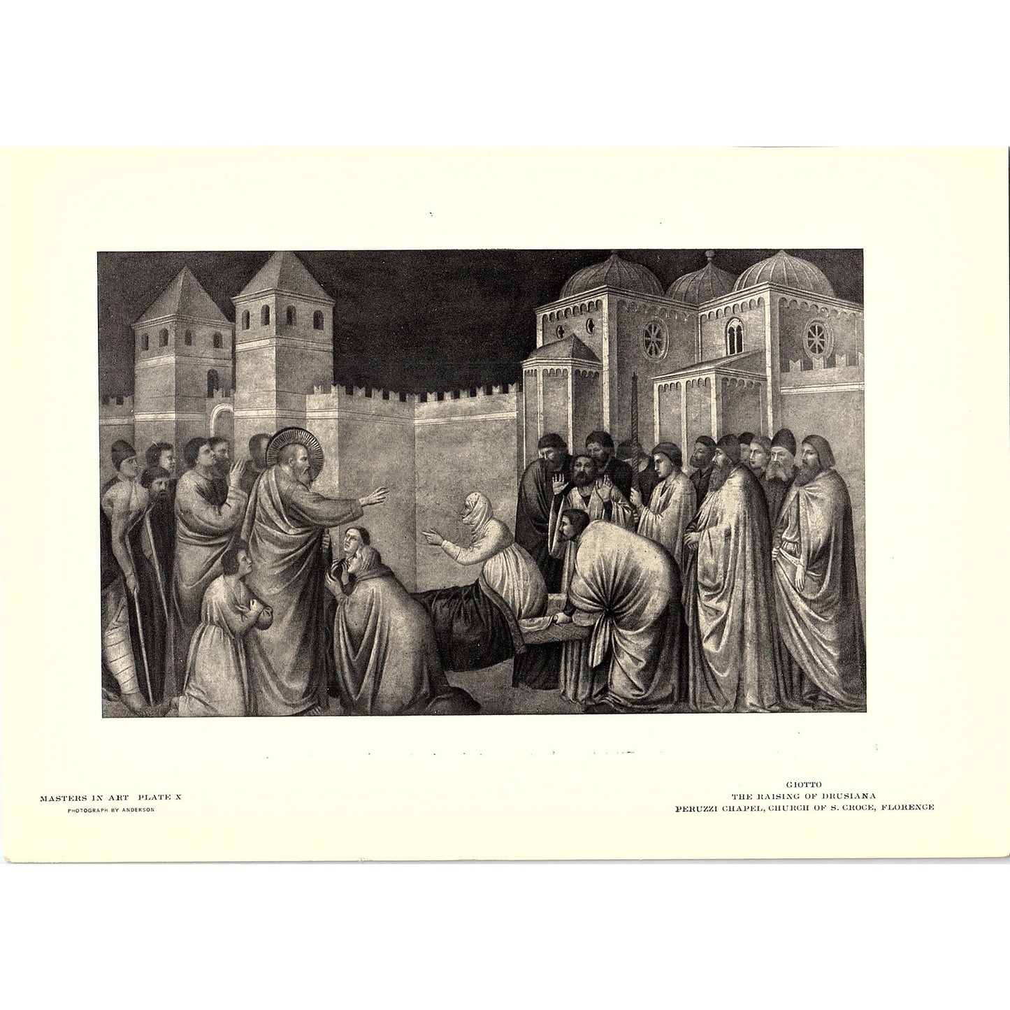 The Raising of Drusiana - Giotto - 1902 Litho Art Print AF4-10