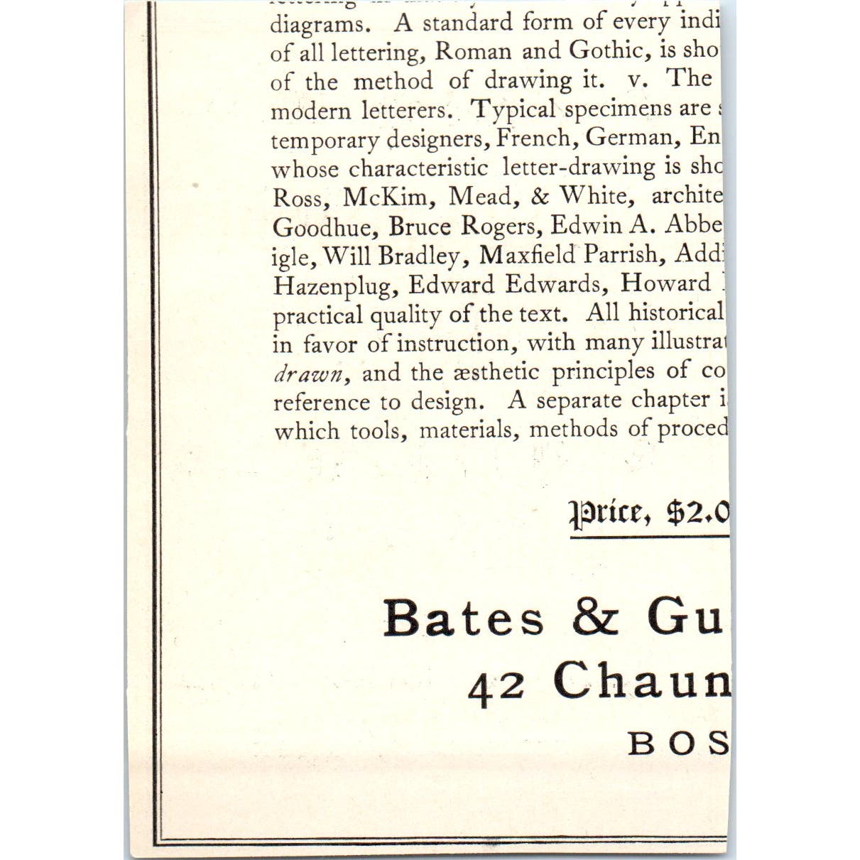 The Book-Plate Smith & Porter Press Boston c1905 Victorian Ad AE9-MA5