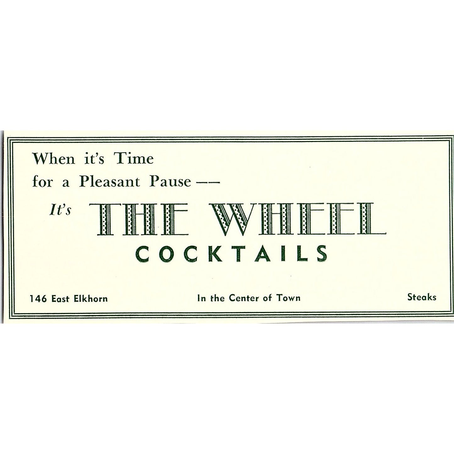 The Wheel Cocktails, Estes Park YMCA of the Rockies 1957 Estes Park CO Ad AG4-M1