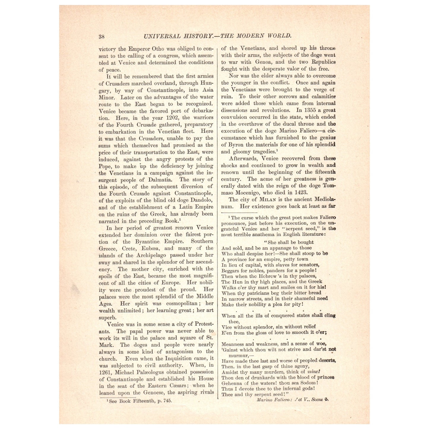 Marriage of the Doge of Venice With the Sea 1911 Engraving Print AF5-12