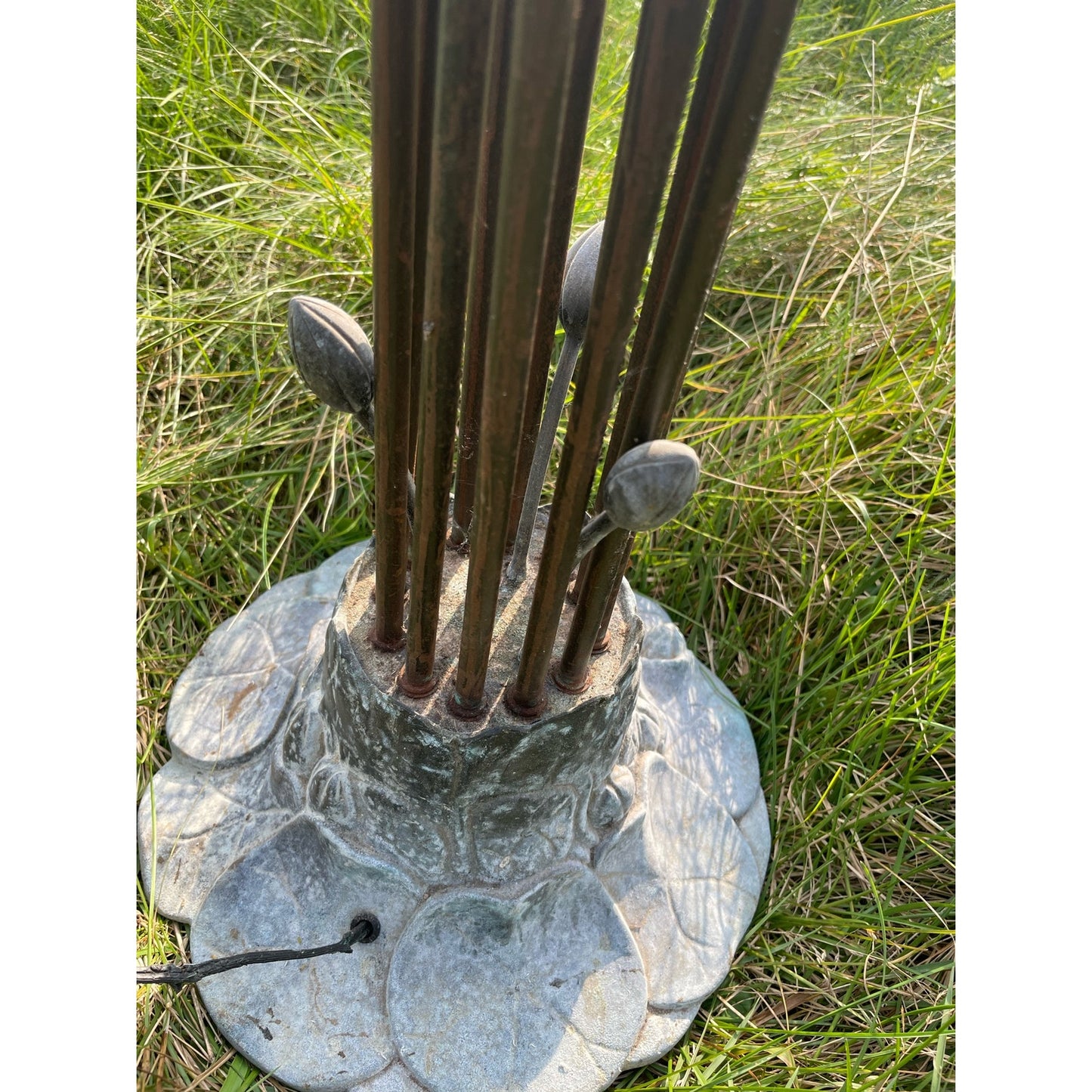 Vintage 61” Pond Lily Pad Floor Lamp Art Nouveau Modern Tiffany Style WORKS