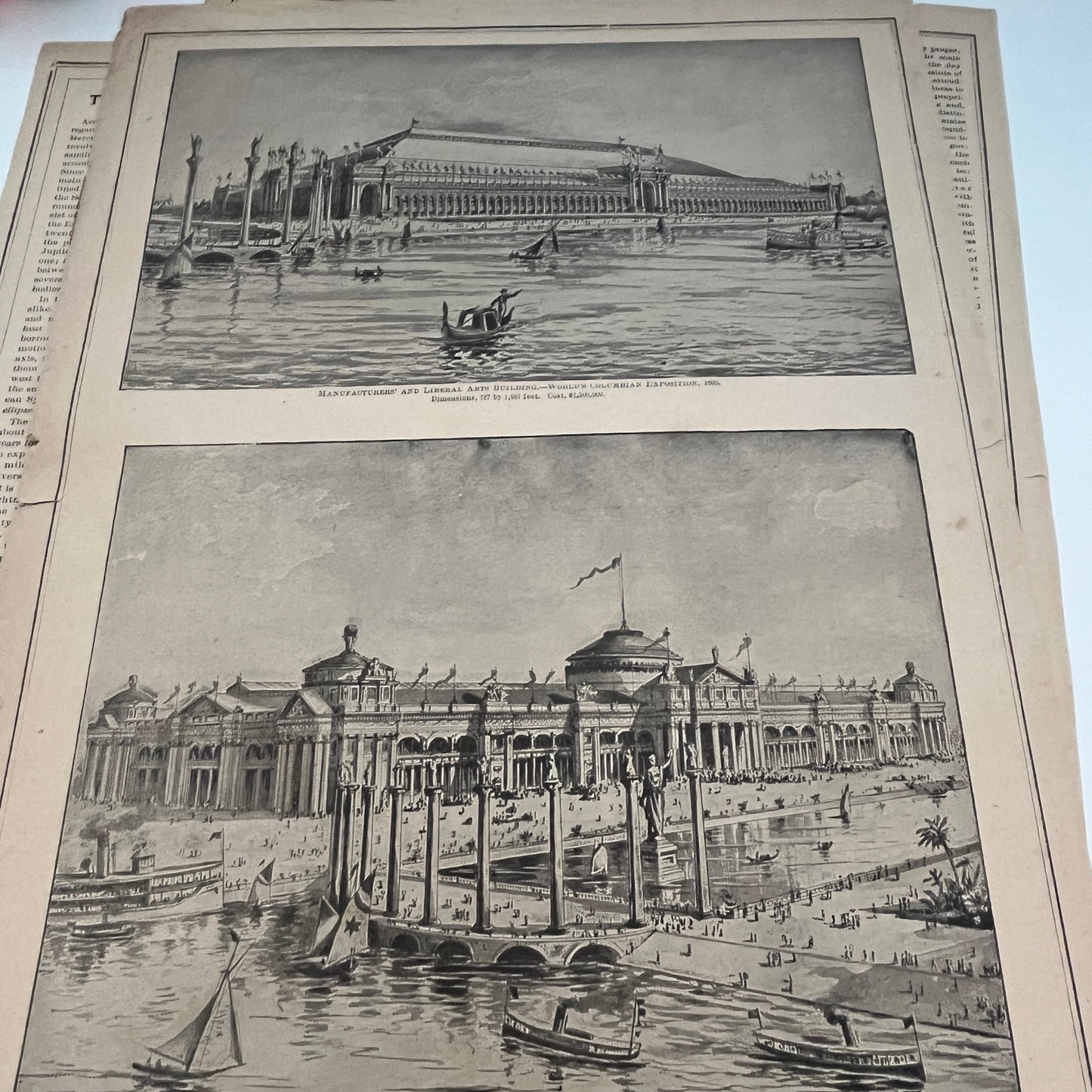 1893 Chicago World's Columbian Exposition 3 Pages 1894 Art Engraving V1-6