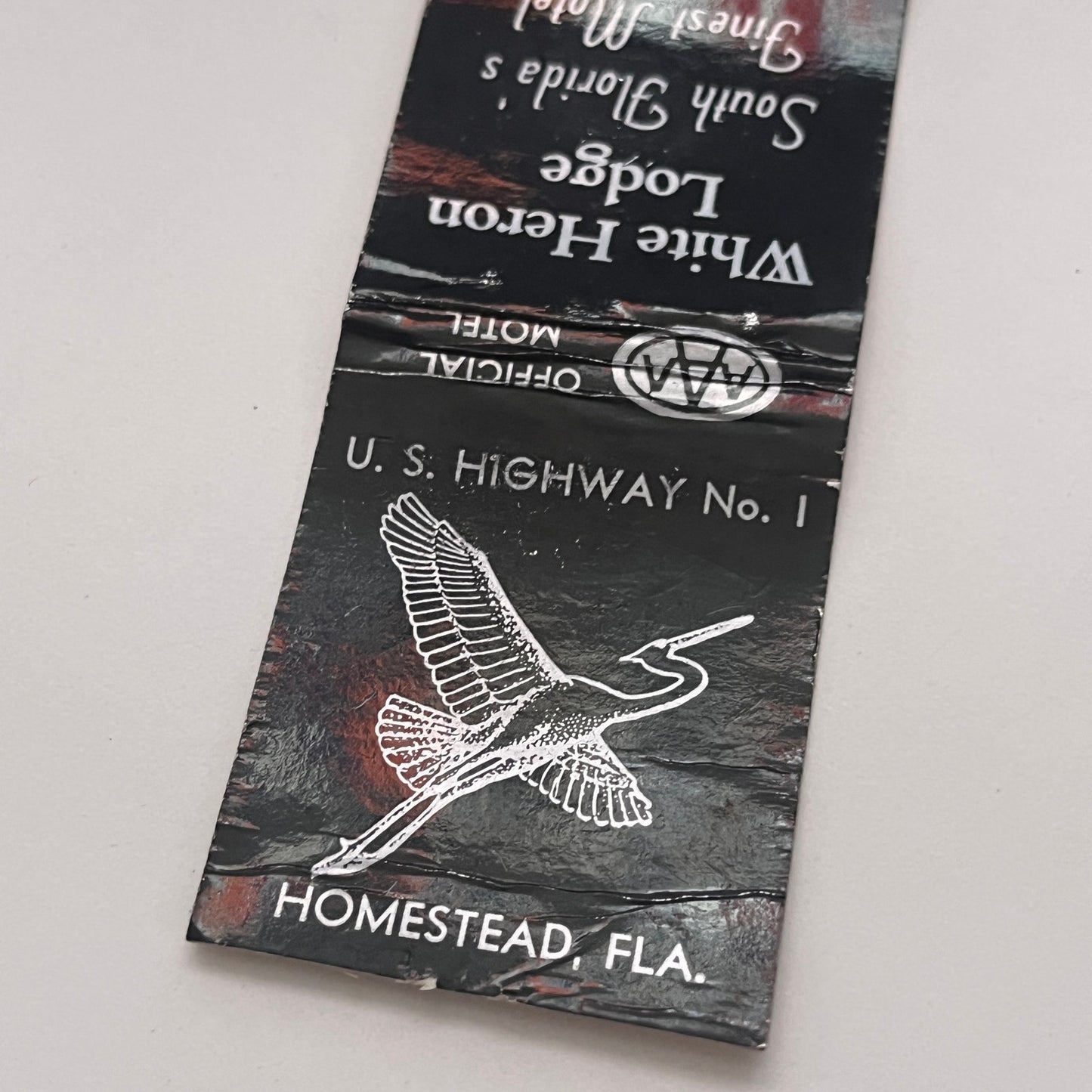 White Heron Lodge Homestead Florida Vintage Matchbook Cover TB8-MB2-2