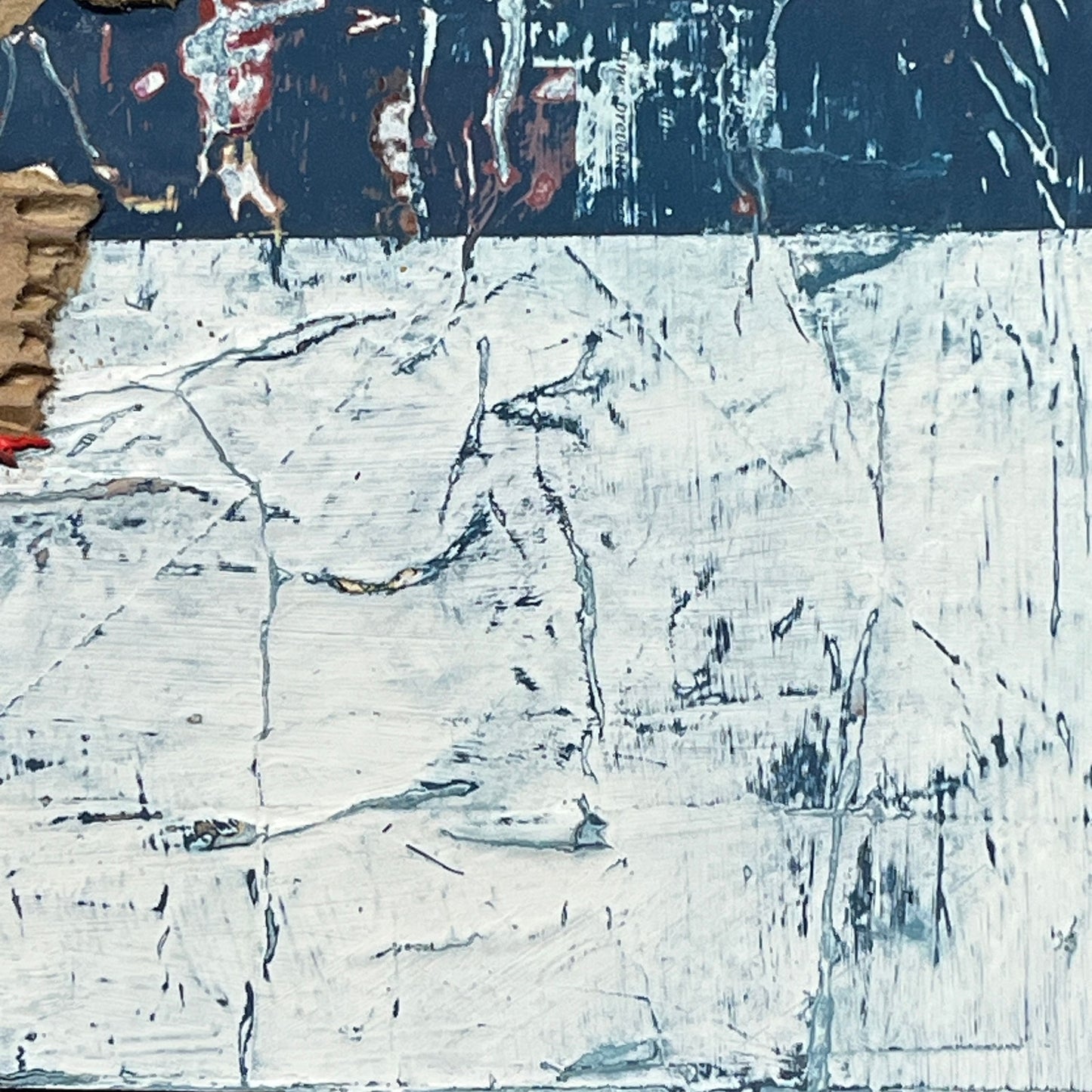 Original Mixed Media Modern Art Collage Painting 11x14 "Twilight"