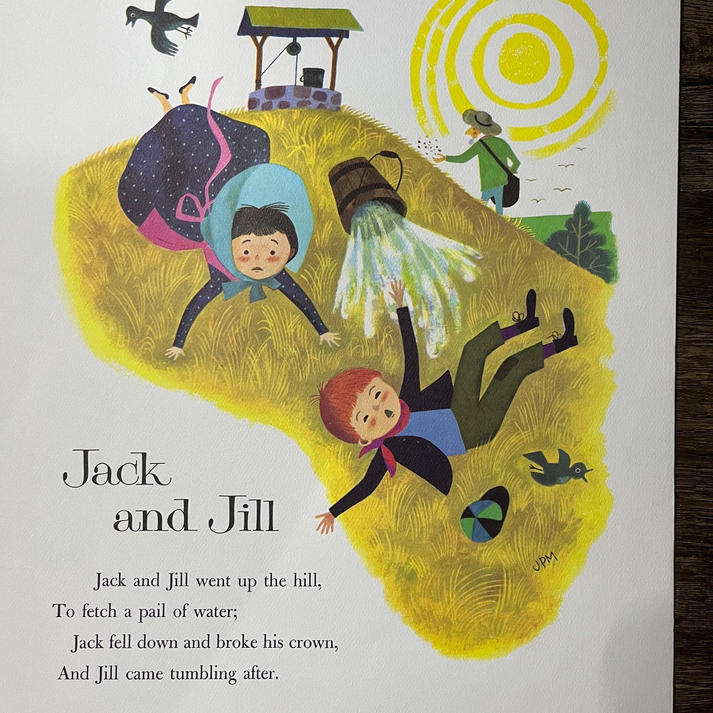 Jack and Jill - Vintage Dale Maxy Mother Goose Lithograph Art Print 11x14 V9
