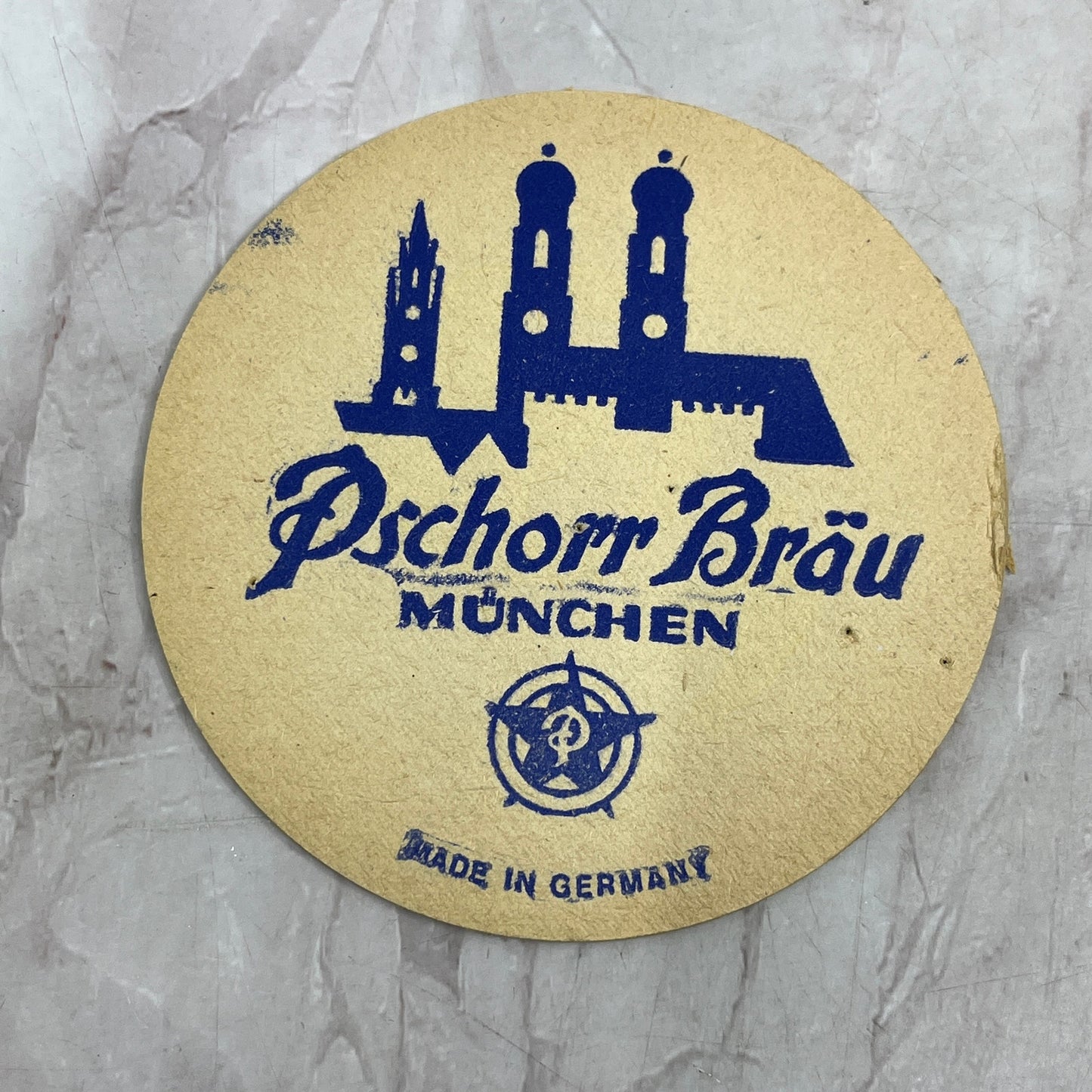 Vintage Pschorr Bräu München German Beer Coaster TJ5-CO2