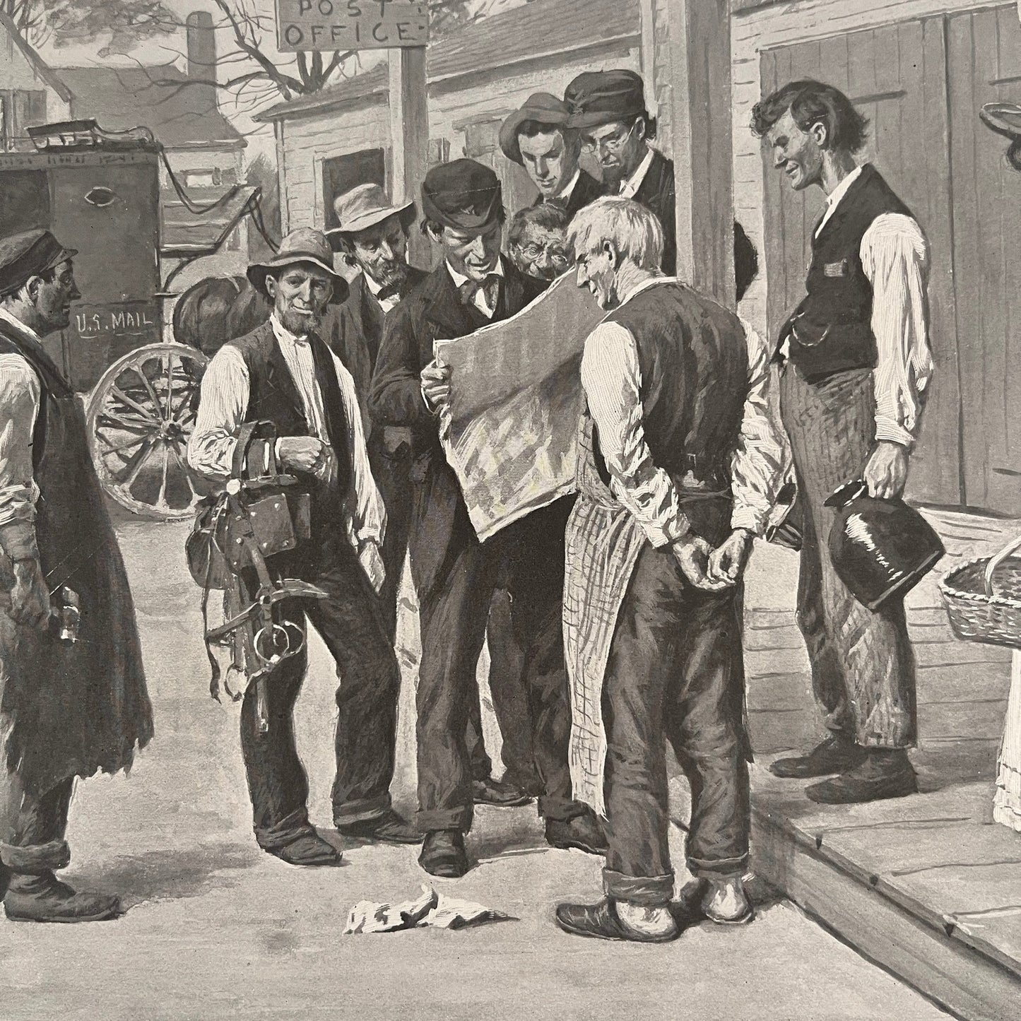 Politics at the Corners - Country Store Scene - 1904 A.B. Frost Art Print V26-4