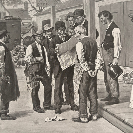 Politics at the Corners - Country Store Scene - 1904 A.B. Frost Art Print V26-4