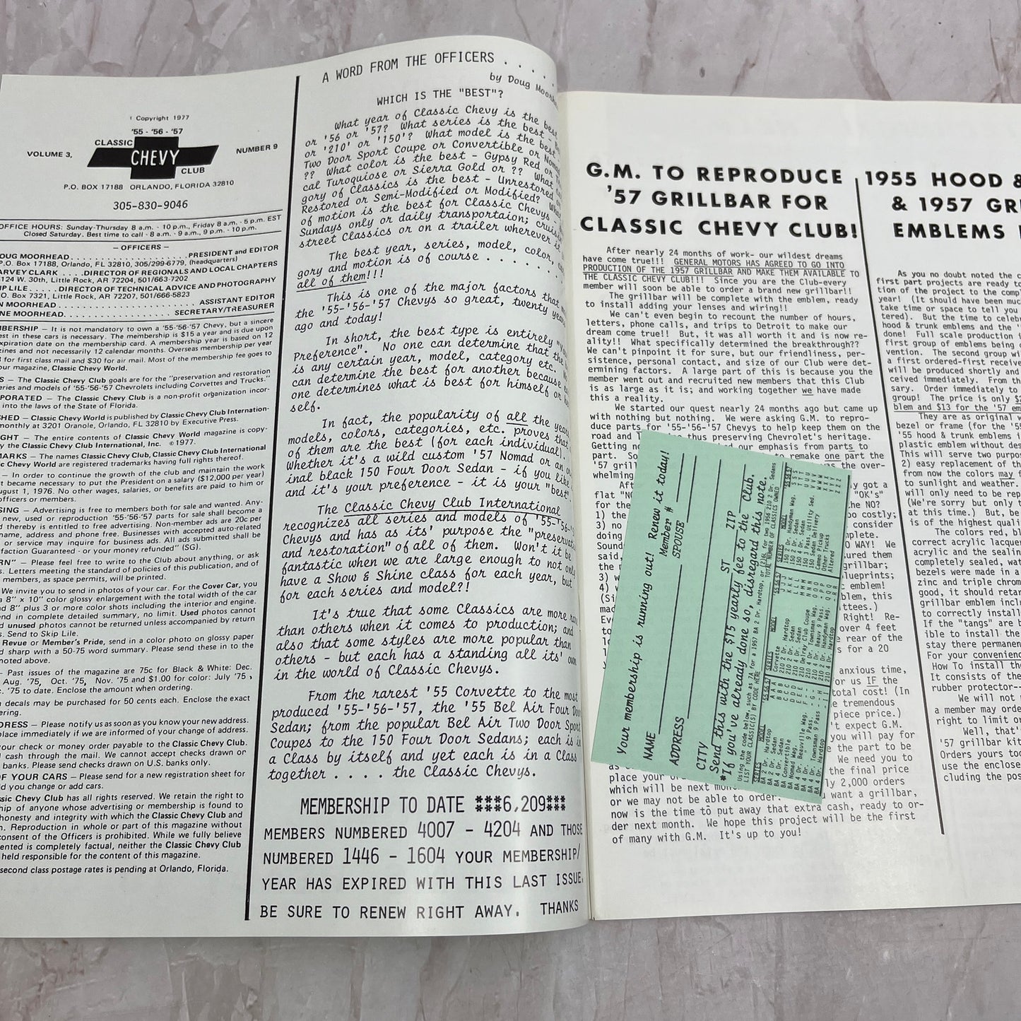 Nomad Special Emblem - '55, '56, '57 Classic Chevy World Magazine - Aug 1977 M29