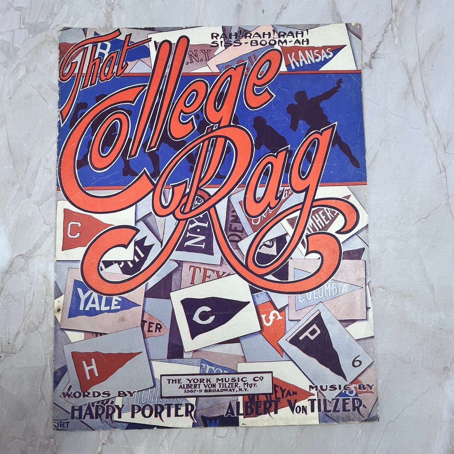 1911 That College Rag - Harry Porter Albert Von Tilzer Ragtime Sheet Music FL6-5