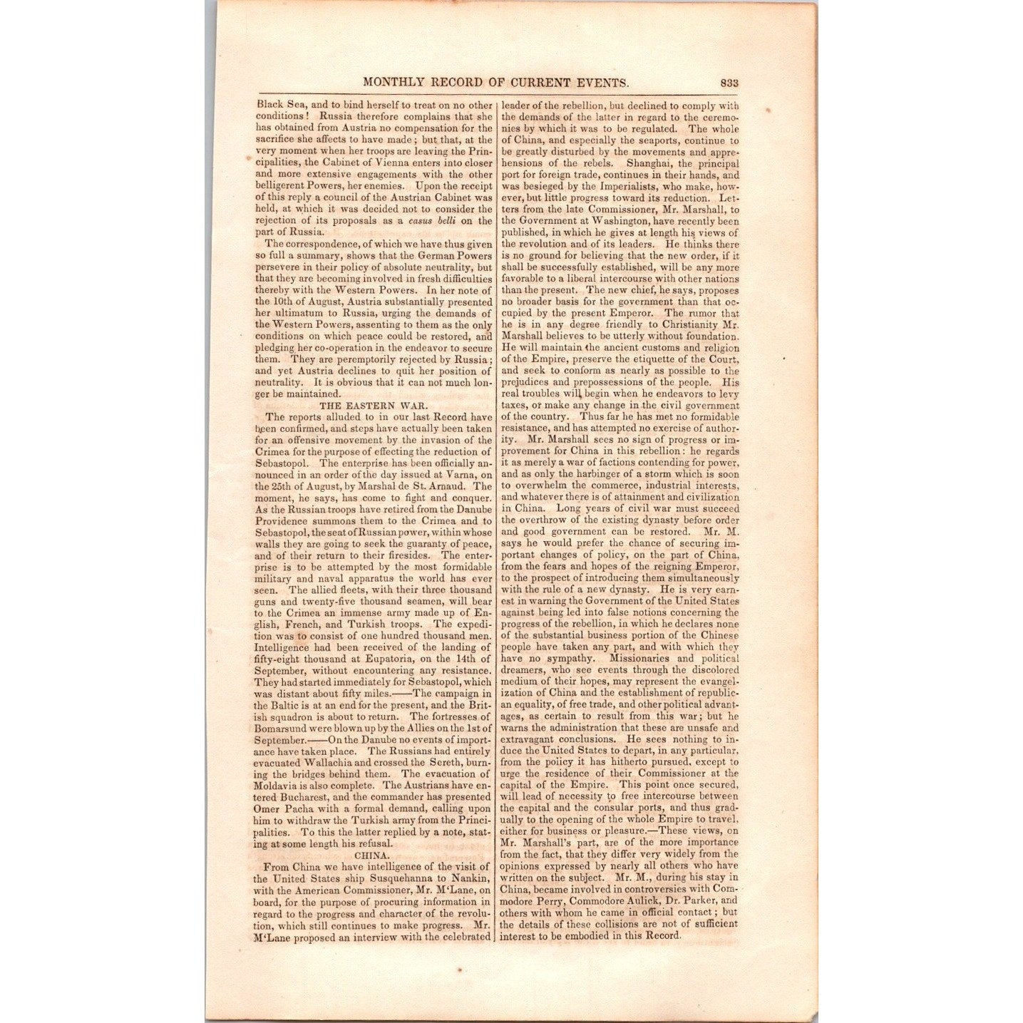 Steamer Arctic Struck by Vesta Cape Race Current Events 3 Pages 1854 Article I19