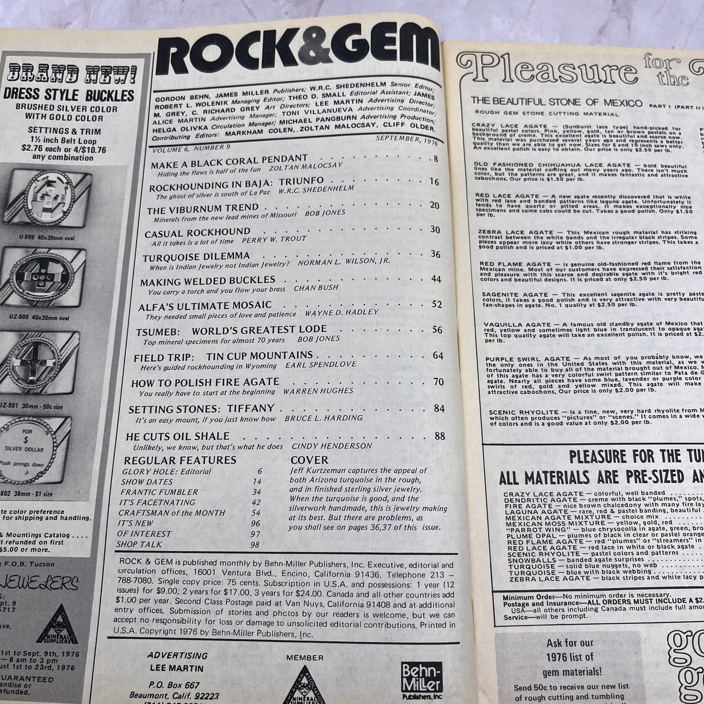 Rockhound Field Trips Turquoise - Rock & Gem Magazine - Sep 1976 M23