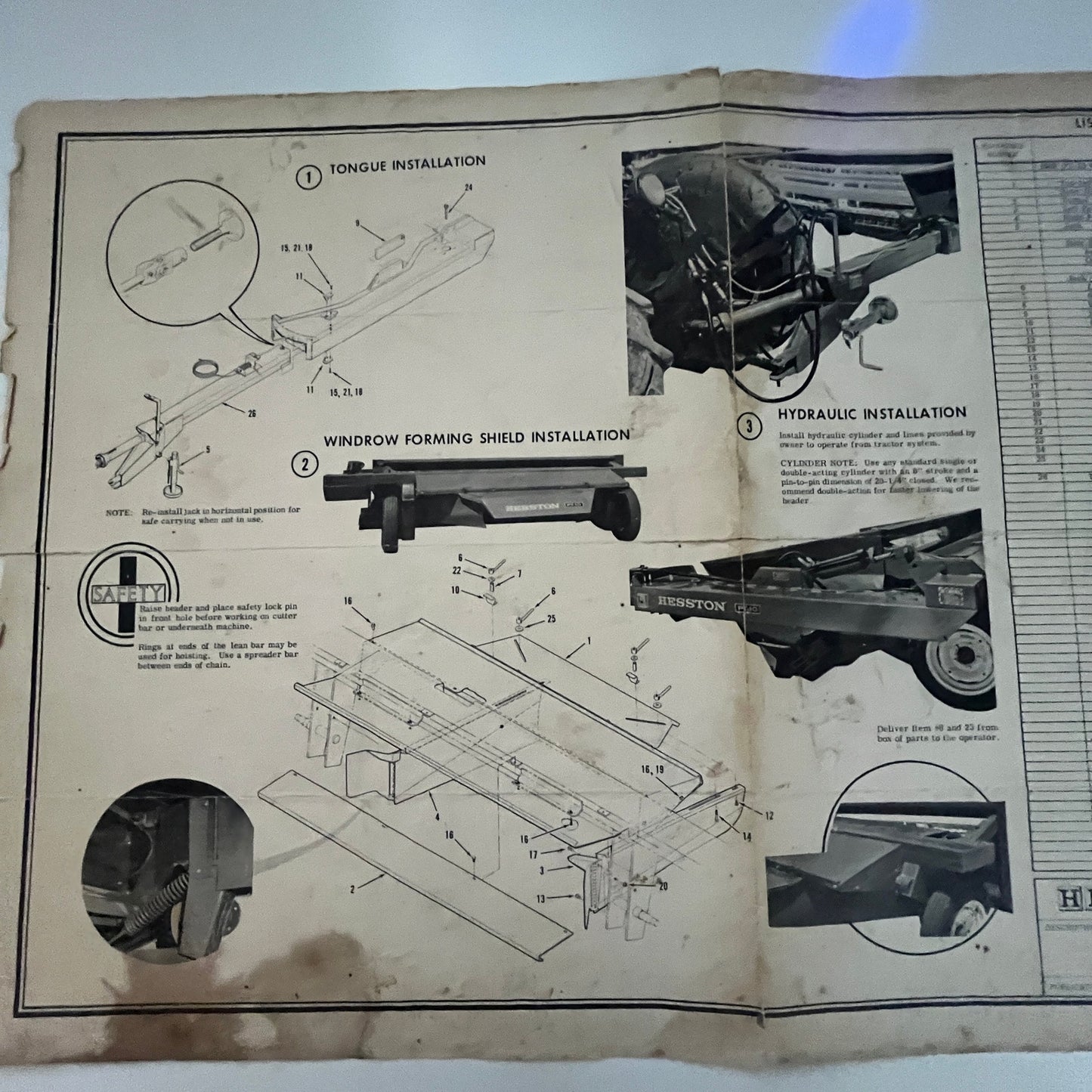 Hesston 1968 Model PT-10 Windrower Assembly Instructions Hesston Kansas J23