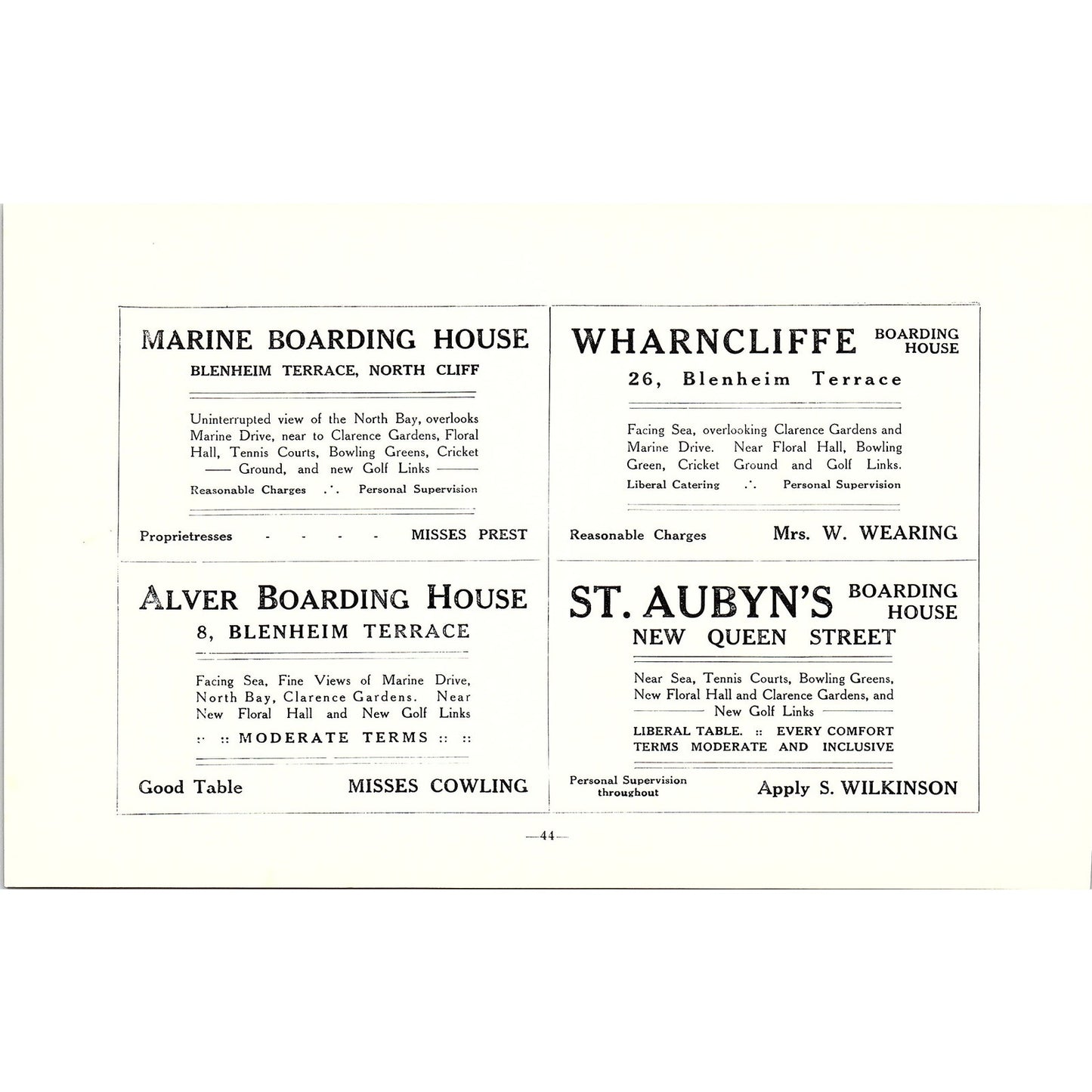St. Alma South Cliff Scarborough c1910 Ad AF3-9