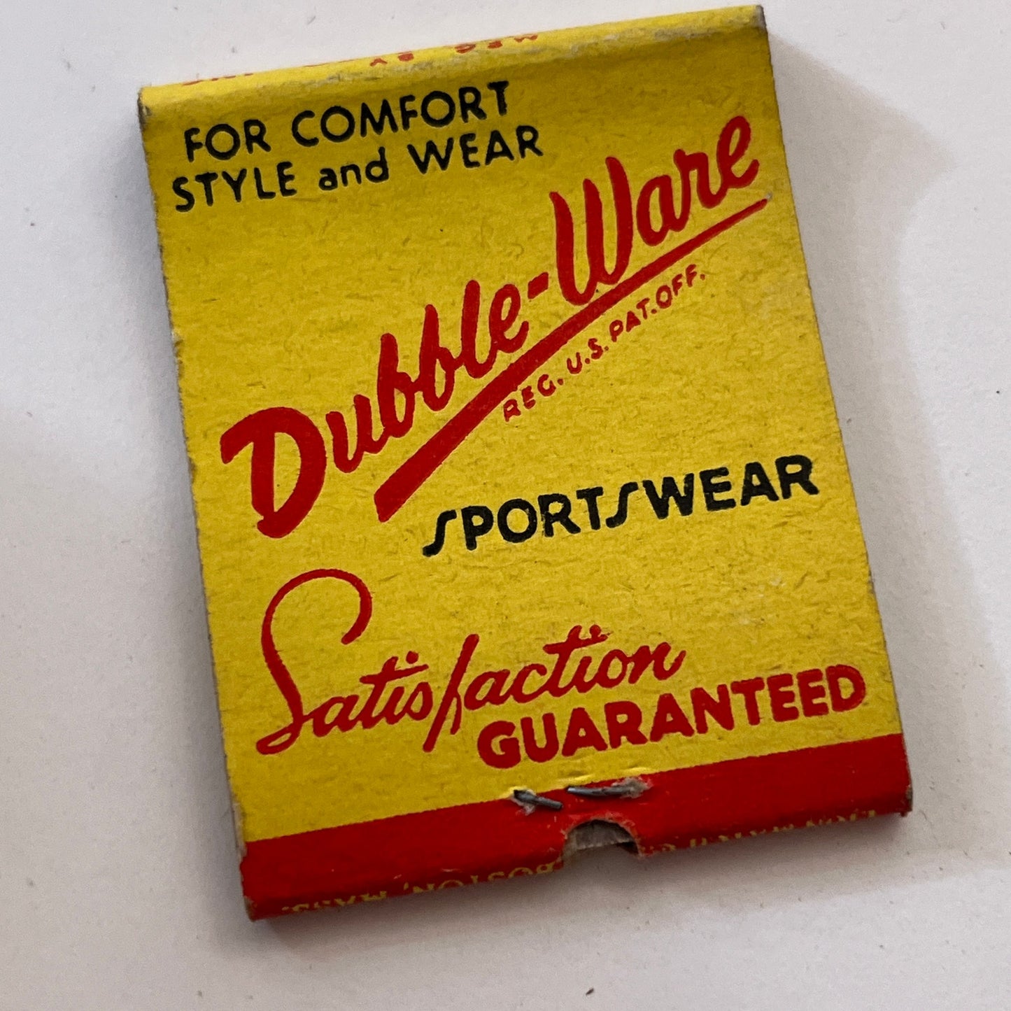 Dubble Ware Union Made Work Clothes Vintage Matchbook Cover TB8-MB3-8