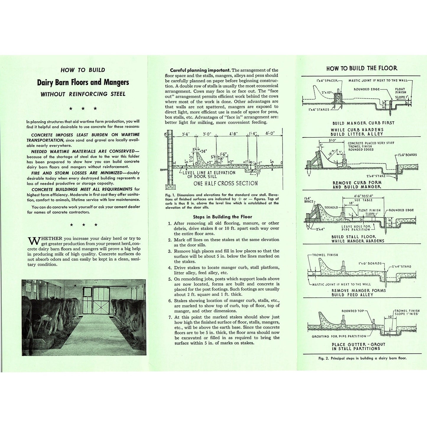 Concrete Dairy Barn Floors & Mangers Brochure Portland Cement Des Moines AG5-H1