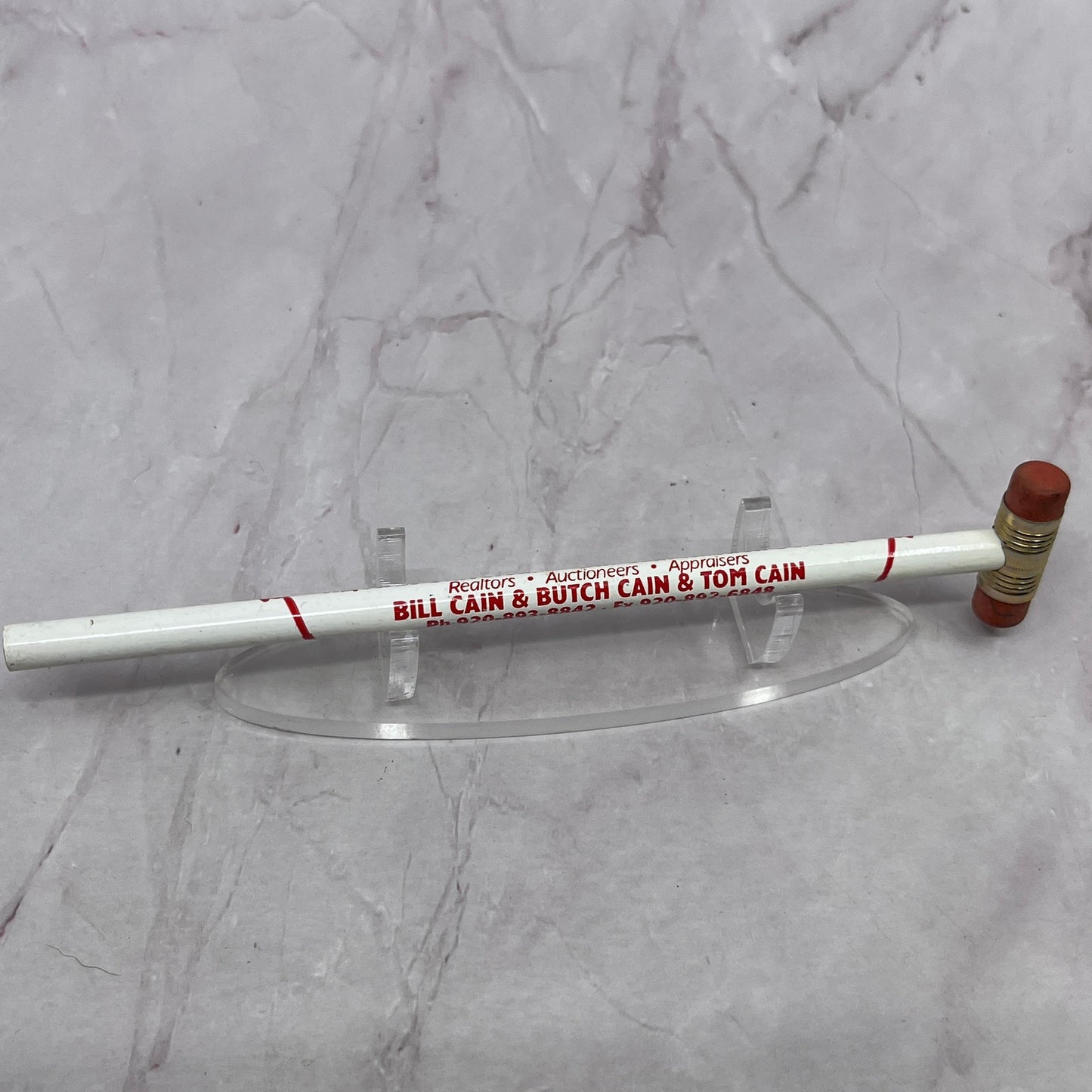 Bill, Butch & Tom Cain Bill Cain Auction Service Plymouth WI Vtg Pencil TC5-PP1