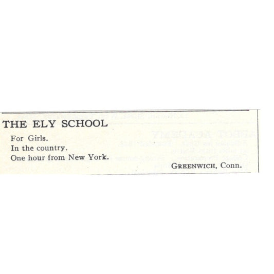 The Ely School for Girls Greenwich CT 1924 Magazine Ad AD8-O7