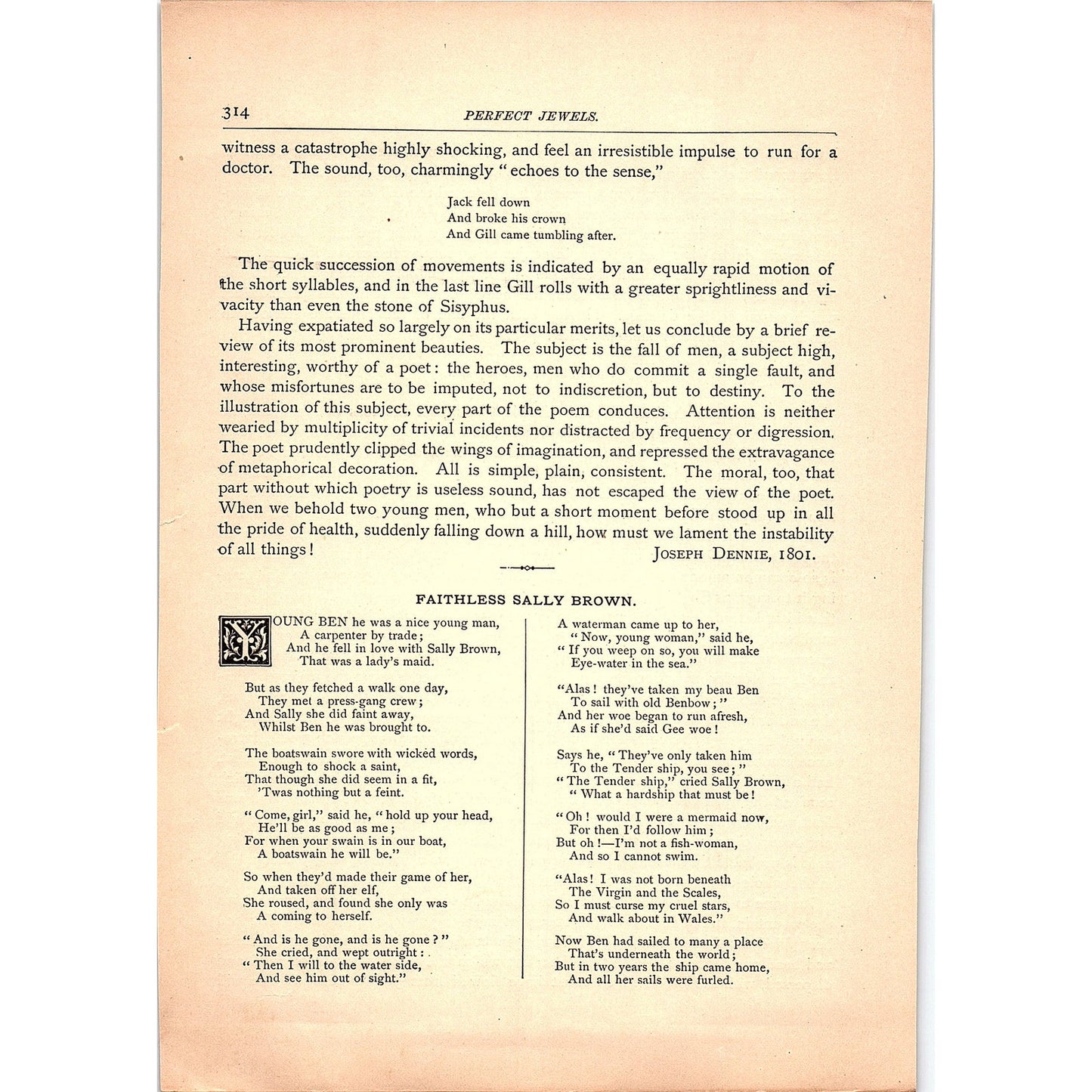 Jack and Gill - A Mock Criticism Joseph Dennie 3 Pages 1884 Poem TA5-CJ-6