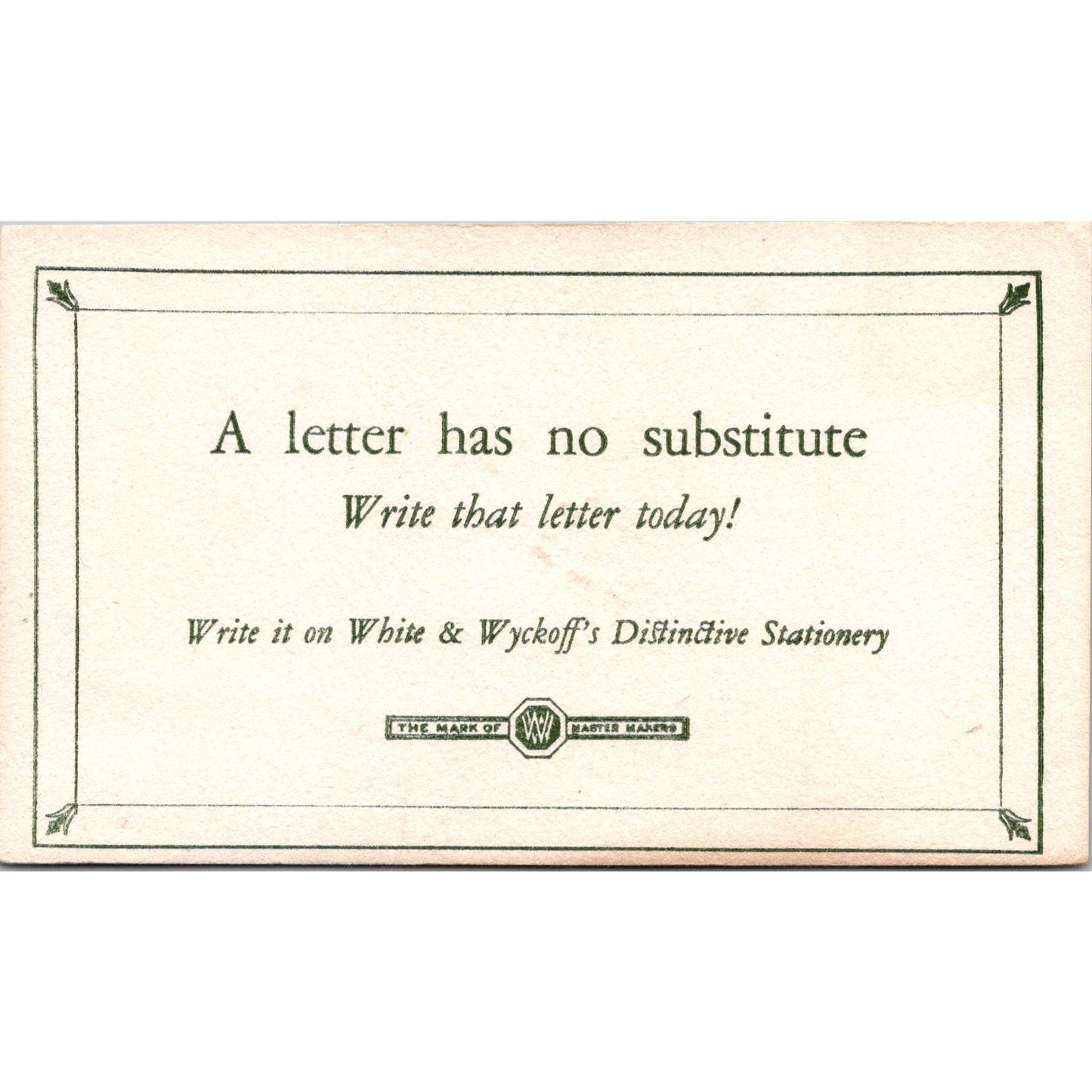 White & Wyckoff Distinctive Stationery Antique Blotter Card AJ5-H3
