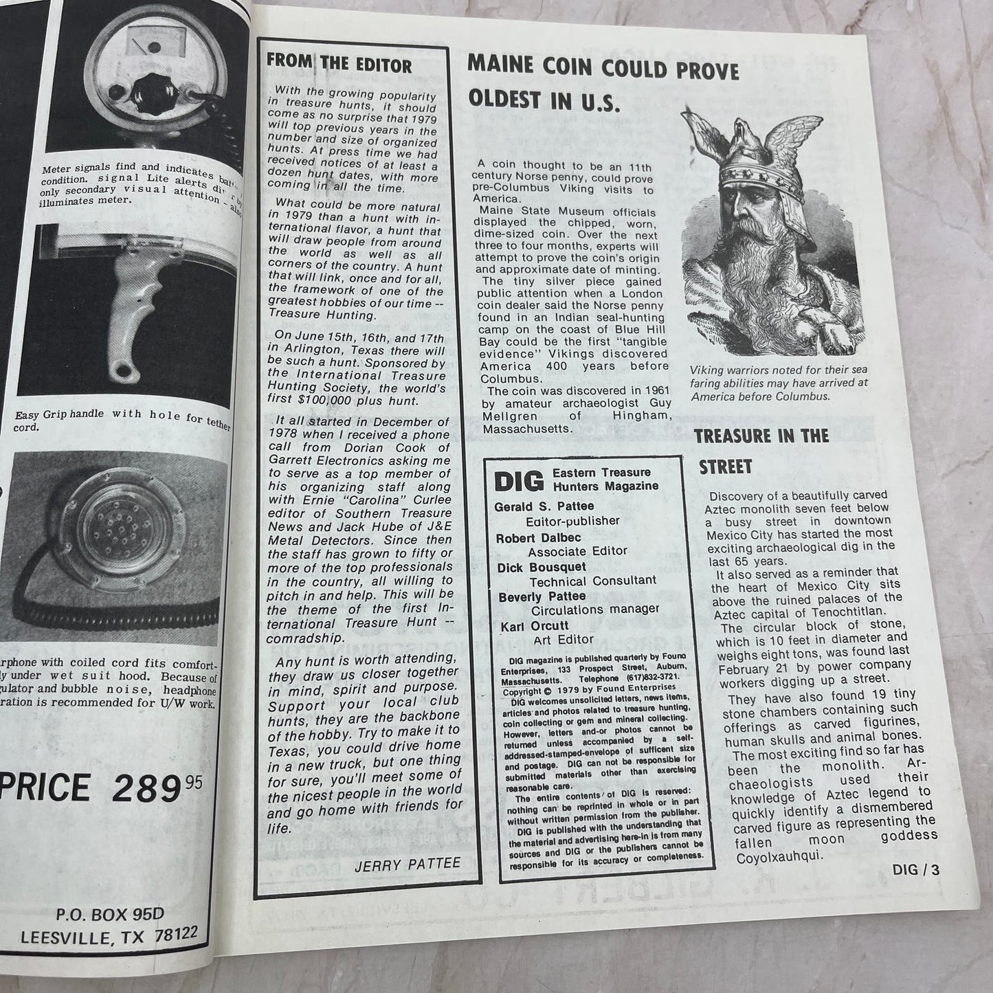 1979 Dig Relic Hunting Newsletter Coins Relics Bottles Gems Treasure Hunting M20