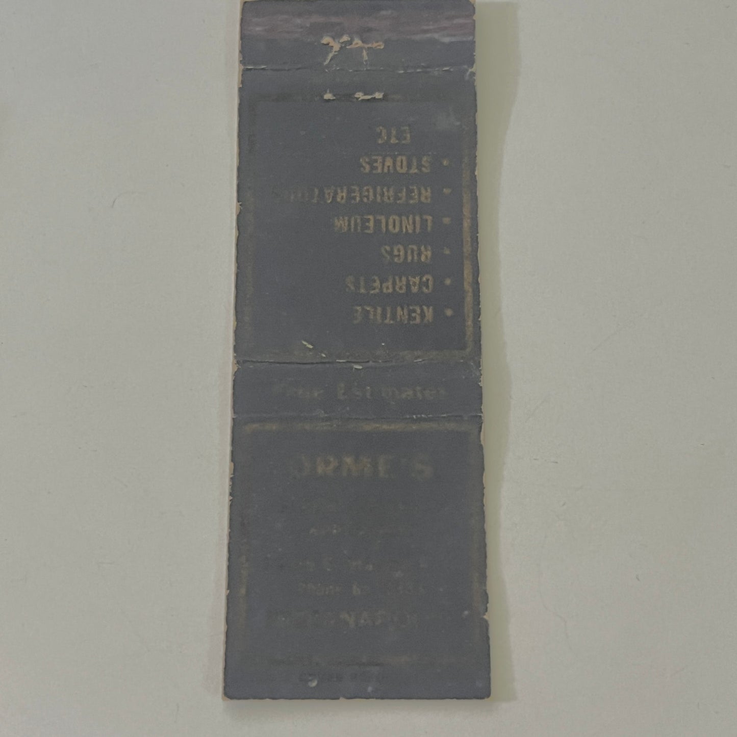 Orme's Floor Covering Indianapolis IN Vintage Matchbook Cover MB8-6