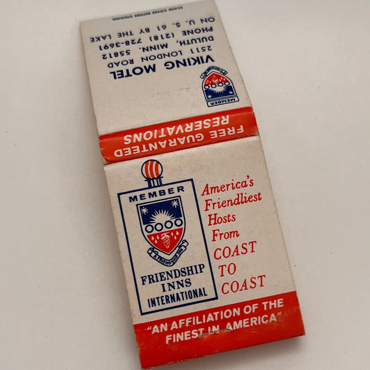 Viking Motel 2511 London Road Duluth MN Vintage Matchbook TB6-MB2-15