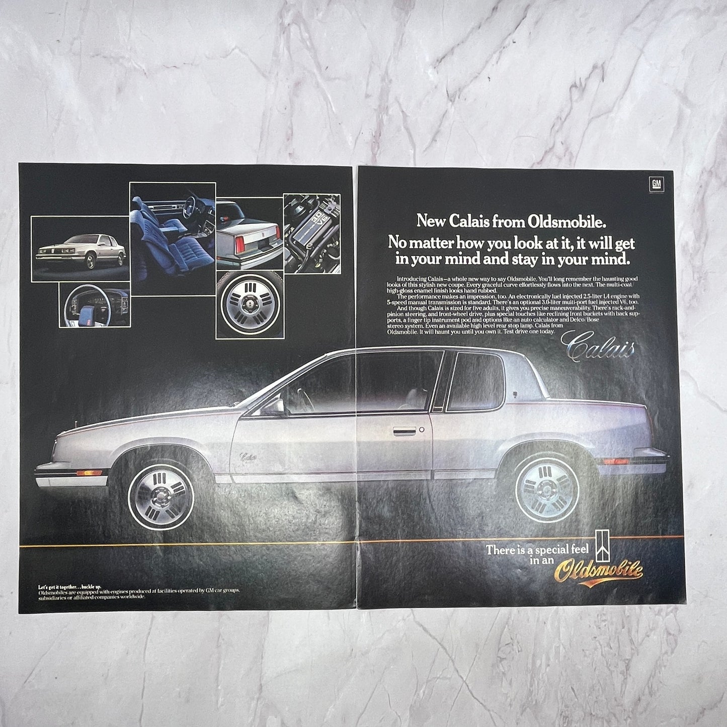 Oldsmobile Calais PC 2 Page Ad 1984 Ad AF8-6