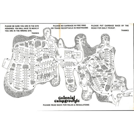 1960s Colonial Campgrounds Williamsburg VA Fold Out Map D24