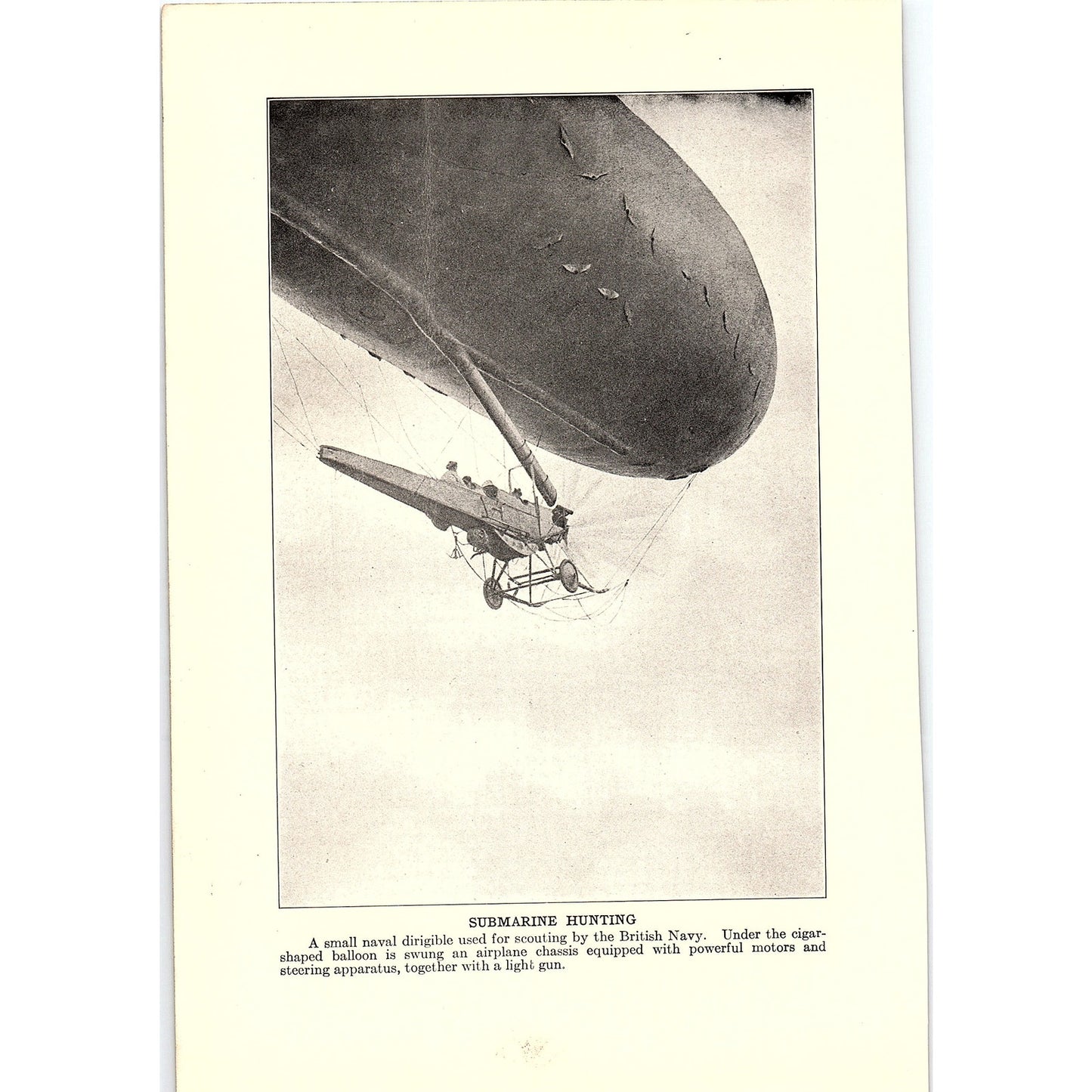 The Lusitania, Submarine Hunting 1919 WWI Print AG1-2