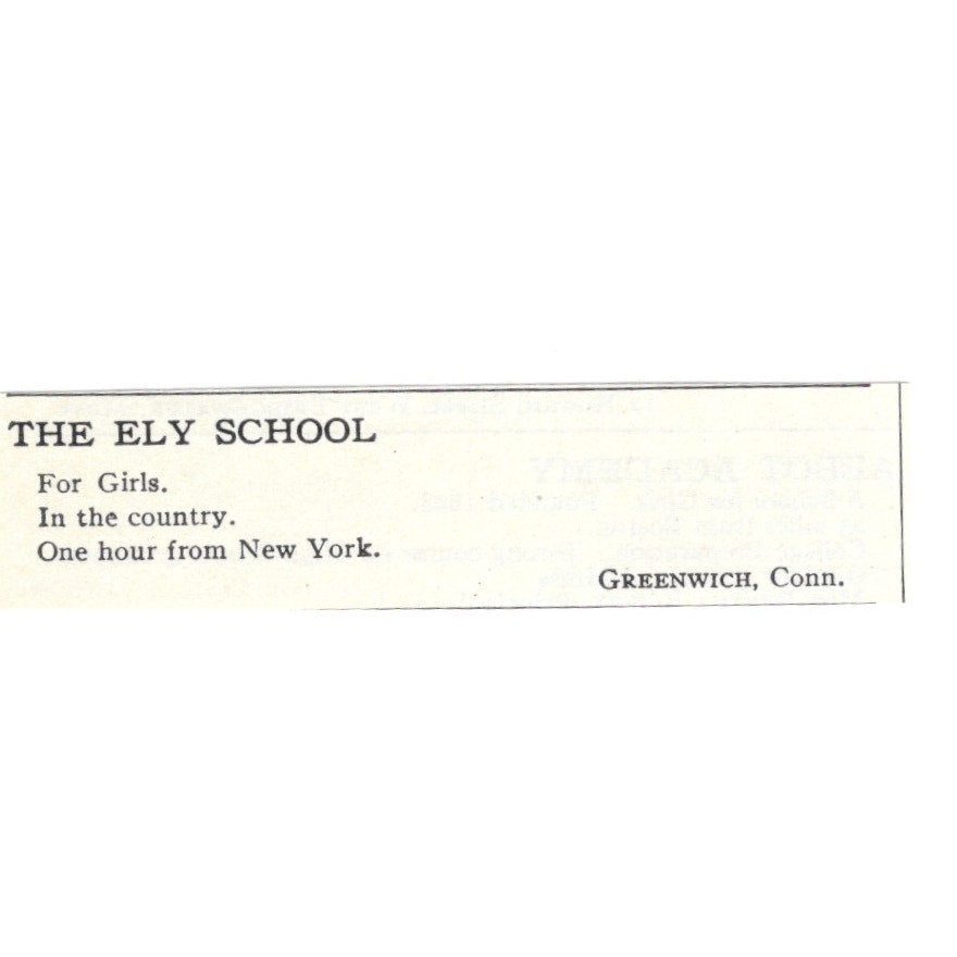 The Ely School for Girls Greenwich CT 1924 Magazine Ad AD8-O7