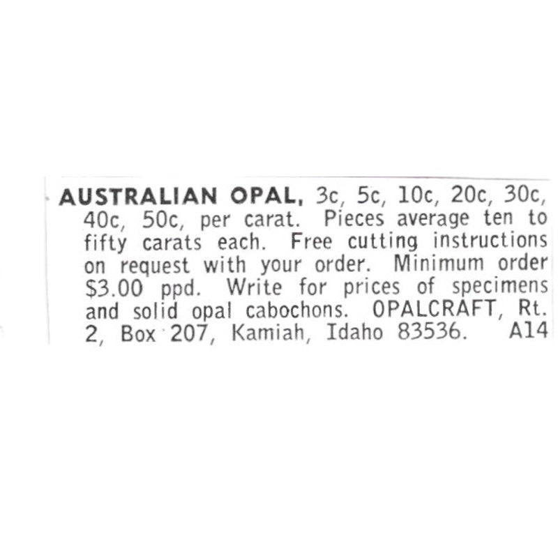 Harry E Oglesbee Mojave Desert Petrified Palm Root Barstow CA 1972 Ad AF8-S15