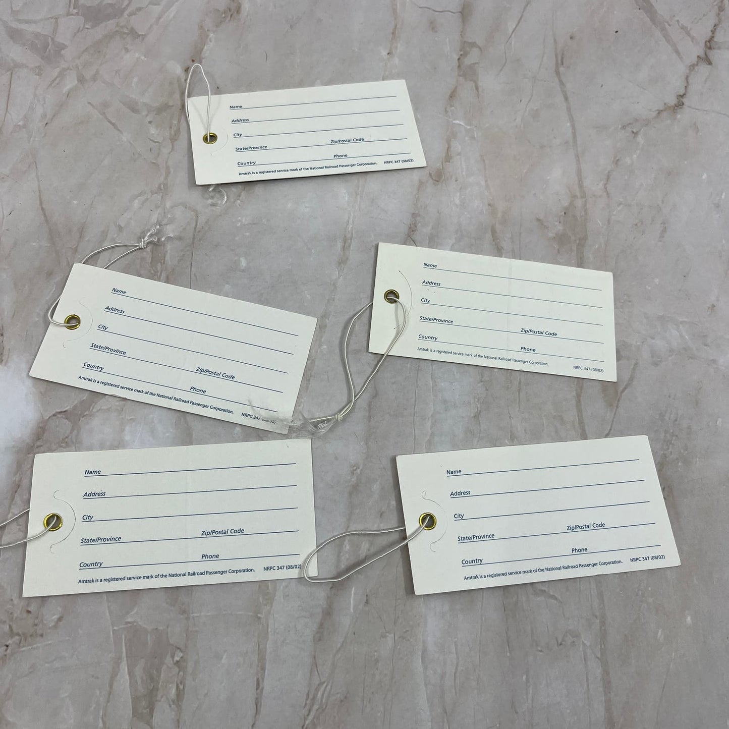 Lot of 5 Vintage Amtrak Luggage Tags Featuring US Tourist Attractions TF5-L3