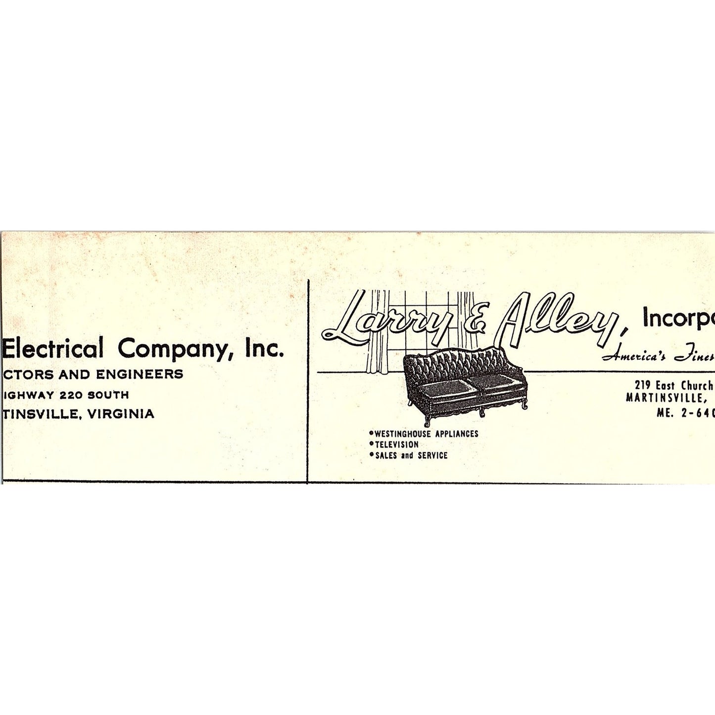 Photo of Tommy Faile Martinsville VA 1960s Ad AG2-5